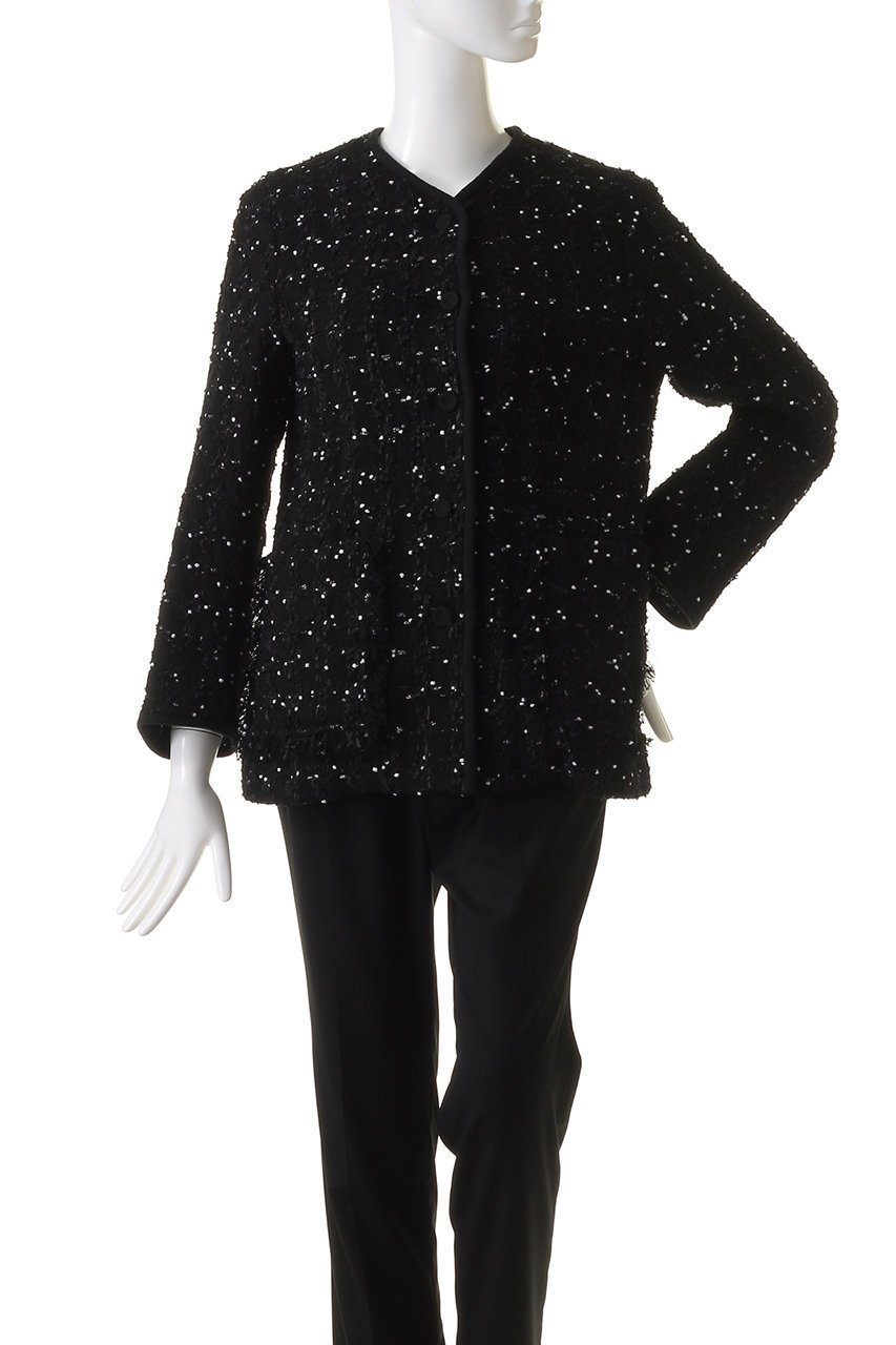 【デパリエ/DEPAREILLE】のツイードチェックノーカラージャケット 人気、トレンドファッション・服の通販 founy(ファニー) 　ファッション　Fashion　レディースファッション　Fashion for Women　アウター　Coat / Outerwear Collection　レディースジャケット・軽アウター　Jackets　ノーカラージャケット / シンプル上品コーデ　Collarless Jackets　オーガンジー　Organza Fabric　ジャケット　Jacket, Outerwear　チェック　Check, Plaid, Tartan　ツイード　Twill, Twill Weave　パイピング　Piping, Trim Design　リネン　Linen, Linen Fabric　エレガント 上品　Elegant　夏　Summer　other-2|ID: prp329100004887824 ipo3291000000036499017