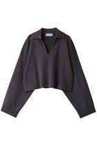 【リムアーク/RIM.ARK】のSmooth touch skipper knit tops/トップス 人気、トレンドファッション・服の通販 founy(ファニー) ファッション Fashion レディースファッション Fashion for Women トップス・カットソー Cut & Sew Tops ニット Knit Tops & Sweaters カジュアルプルオーバー・ニットトップス Pullovers & Knit Tops / Casual Pullovers ショート Short, Short Length シンプル Simple, Minimal エレガント 上品 Elegant thumbnail ダークグレー|ID: prp329100004887840 ipo3291000000036499422