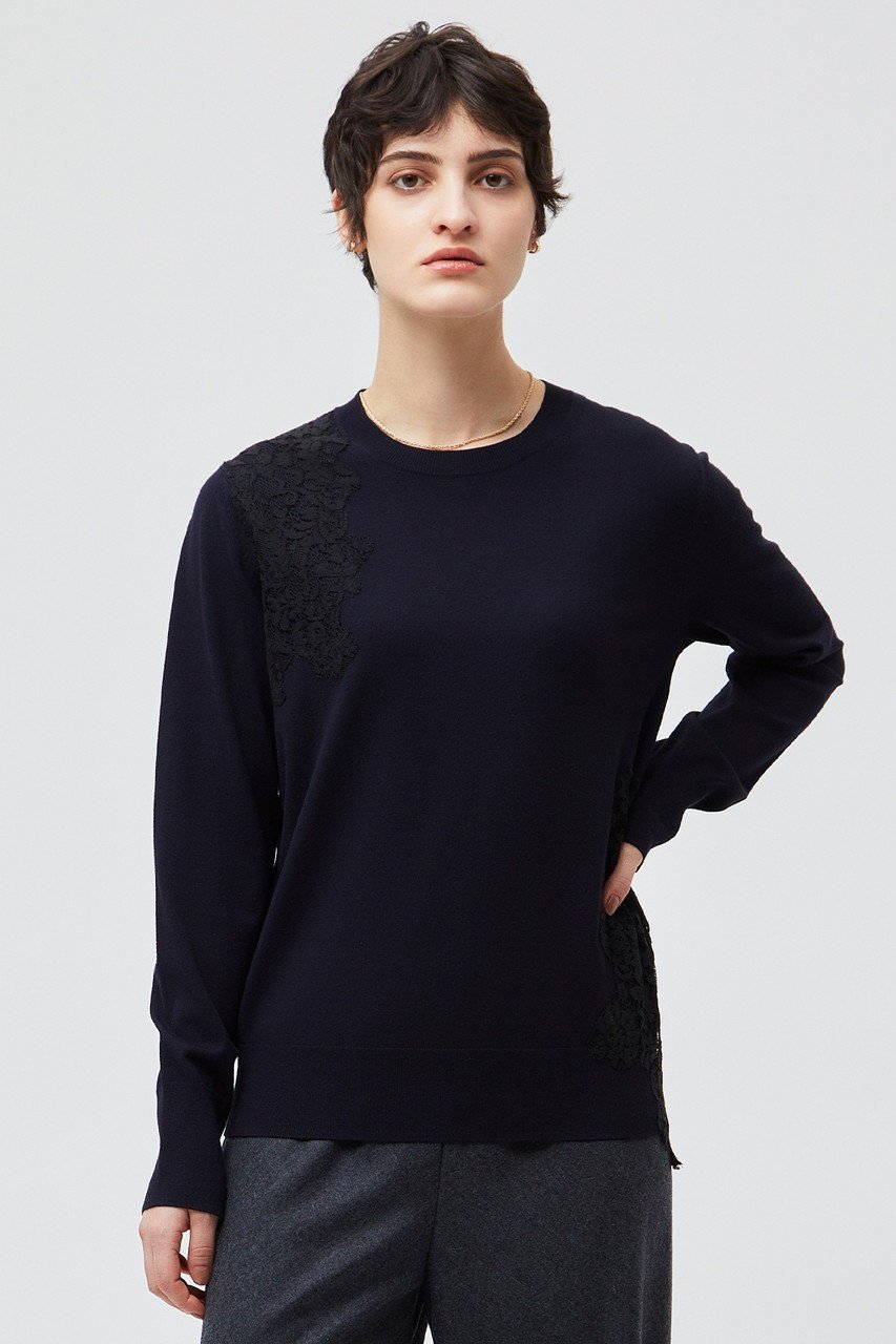 【ベイジ,/BEIGE,】のWILLOW(ウィロウ)/アシンメトリーレースクルーネックニット 人気、トレンドファッション・服の通販 founy(ファニー) 　ファッション　Fashion　レディースファッション　Fashion for Women　トップス・カットソー　Cut & Sew Tops　ニット　Knit Tops & Sweaters　カジュアルプルオーバー・ニットトップス　Pullovers & Knit Tops / Casual Pullovers　アシンメトリー　Asymmetrical Style　ベーシック　Basic, Essential　レース　Lace, Lace Fabric　エレガント 上品　Elegant　other-7|ID: prp329100004887841 ipo3291000000036499466