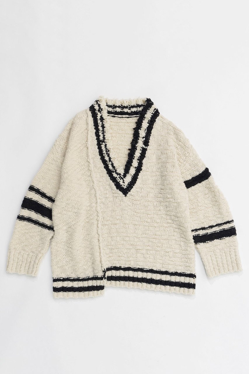 【メゾンスペシャル/MAISON SPECIAL】のTilden Oversize Knit Tops/チルデンオーバーニット インテリア・キッズ・メンズ・レディースファッション・服の通販 founy(ファニー) 　ファッション　Fashion　レディースファッション　Fashion for Women　トップス・カットソー　Cut & Sew Tops　ニット　Knit Tops & Sweaters　カジュアルプルオーバー・ニットトップス　Pullovers & Knit Tops / Casual Pullovers　アシンメトリー　Asymmetrical Style　インナー　Innerwear　シンプル　Simple, Minimal　タンク　Tank Top, Sleeveless Top　ブロック　Block, Solid Block Pattern　おすすめ　Recommended / Our Picks　O.WHT(オフホワイト)|ID: prp329100004887844 ipo3291000000036499547