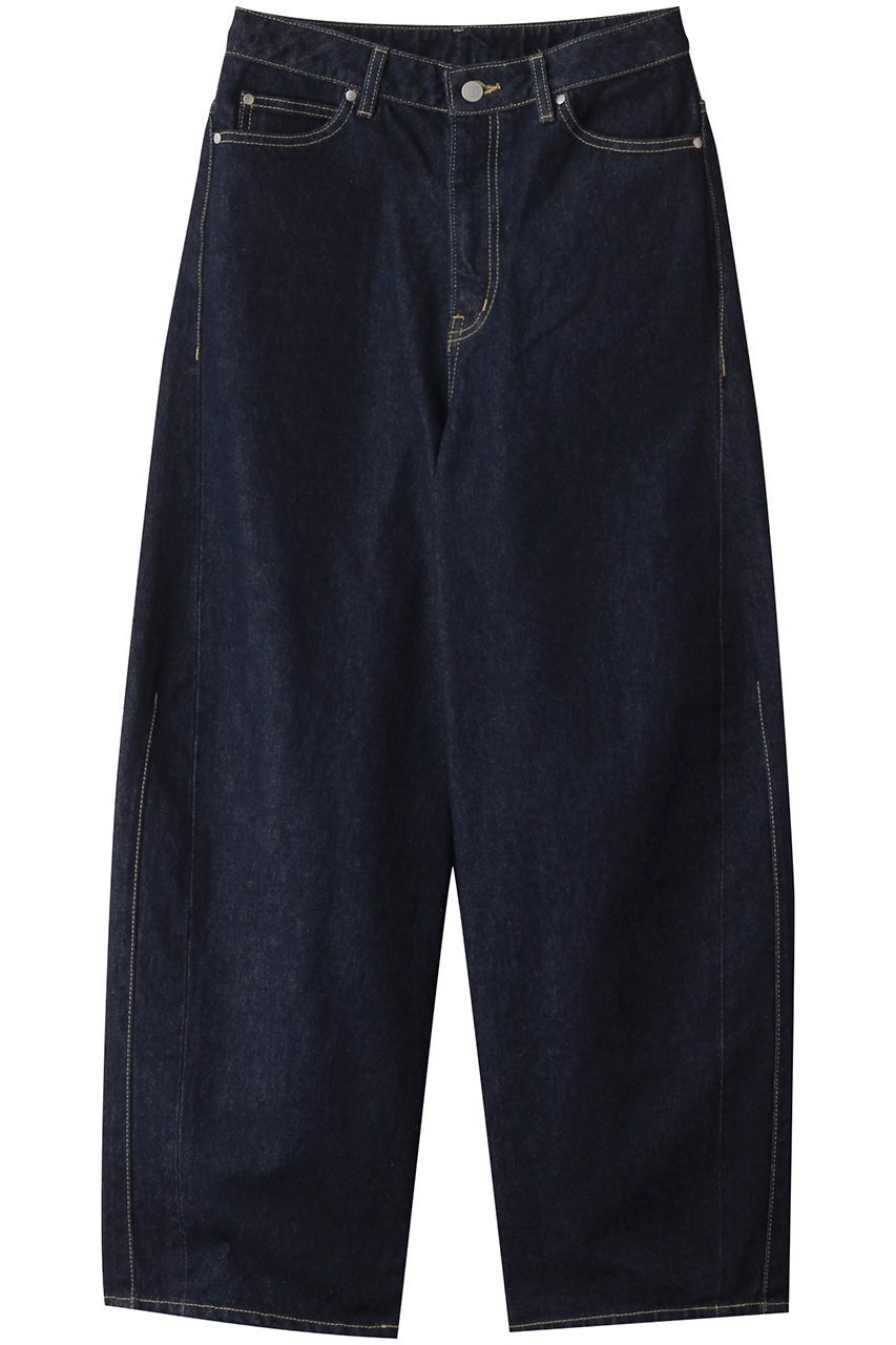 【ミディウミソリッド/MIDIUMISOLID】のbarrel leg wide denim.M デニム インテリア・キッズ・メンズ・レディースファッション・服の通販 founy(ファニー) 　ファッション　Fashion　レディースファッション　Fashion for Women　パンツ　Pants & Trousers　デニムパンツ・ジーンズ・美脚デニム　Denim Jeans & Pants　ダメージ　Distressed, Destroyed　デニム　Denim, Jeans Material　トレンド　Trend, Trending Now　ワイド　Wide, Wide Fit　エレガント 上品　Elegant　夏　Summer　春　Spring　S/S・春夏　SS, Spring/Summer, Warm Season　navy|ID: prp329100004887890 ipo3291000000036500542
