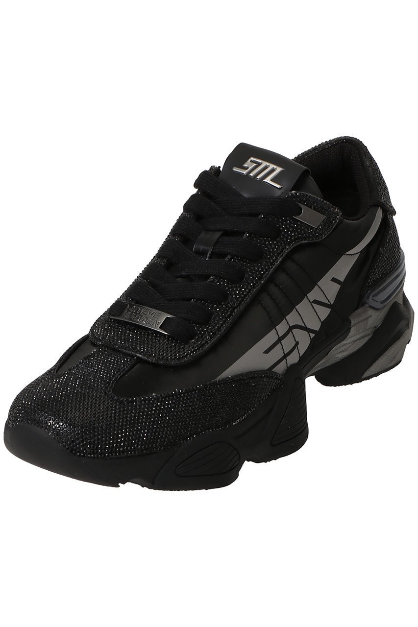 【スティーブマデン/STEVE MADDEN】のSETBACK-R ラインストーンスニーカー インテリア・キッズ・メンズ・レディースファッション・服の通販 founy(ファニー) 　ファッション　Fashion　レディースファッション　Fashion for Women　シューズ　Shoes, Footwear　ストーン　Stone, Gem-Like　スニーカー　Sneakers, Trainers　スポーティ　Sporty, Casual Athletic　ラグジュアリー　Luxury, Elegant　再入荷　Restock / Back in Stock　ブラック|ID: prp329100004887961 ipo3291000000036501322