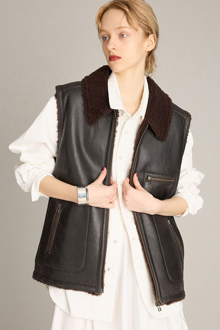 【ブリル/BRILL】のCRACKムートンベスト 大人の最旬トレンドファッション＆コーディネート founy(ファウニー) 　ファッション　Fashion　レディースファッション　Fashion for Women　アウター　Coat / Outerwear Collection　レディースジャケット・軽アウター　Jackets　ジャケット　Jacket, Outerwear　ベスト　Vest, Waistcoat　ムートン　Shearling, Mouton　エレガント 上品　Elegant　 other-1|ID: prp329100004887964 ipo3291000000036907866