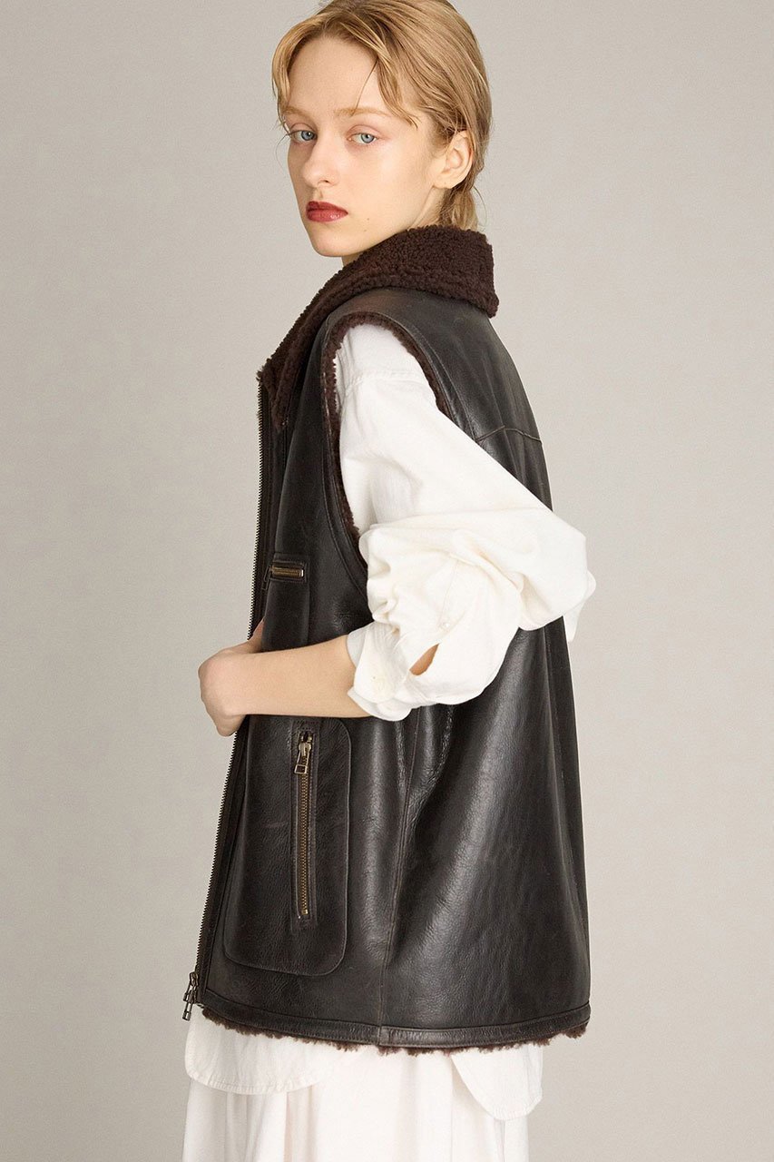 【ブリル/BRILL】のCRACKムートンベスト 大人の最旬トレンドファッション＆コーディネート founy(ファウニー) 　ファッション　Fashion　レディースファッション　Fashion for Women　アウター　Coat / Outerwear Collection　レディースジャケット・軽アウター　Jackets　ジャケット　Jacket, Outerwear　ベスト　Vest, Waistcoat　ムートン　Shearling, Mouton　エレガント 上品　Elegant　other-2|ID: prp329100004887964 ipo3291000000036907868