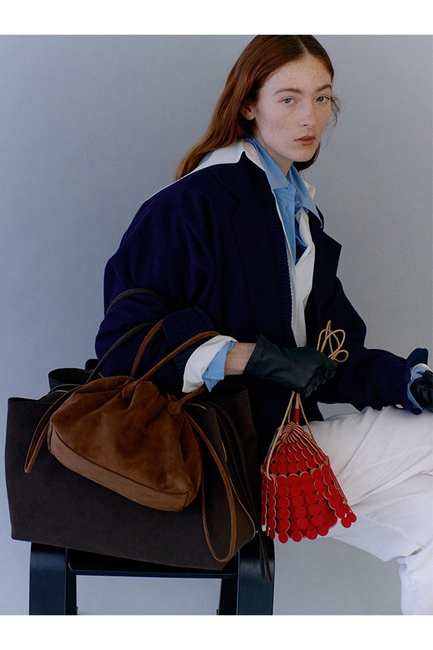 【メアリ オル ターナ/MARY AL TERNA】のWRING マイクロスエード巾着ミニハンドバッグ 人気、トレンドファッション・服の通販 founy(ファニー) 　ファッション　Fashion　レディースファッション　Fashion for Women　バッグ　Bags　おすすめ　Recommended / Our Picks　シンプル　Simple, Minimal　ドレープ　Drape, Draping Fabric　ポケット　Pocket, Pocket Detail　巾着　Drawstring Bag, Kinchaku　other-2|ID: prp329100004887970 ipo3291000000036501492