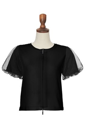 【デイジーリン/DAISY LIN】のCardigan “Daisy Puff Tulle” 人気、トレンドファッション・服の通販 founy(ファニー) ファッション Fashion レディースファッション Fashion for Women トップス・カットソー Cut & Sew Tops ニット Knit Tops & Sweaters カーディガン・羽織り Layered Style Cardigans ウォッシャブル Machine Washable カーディガン Cardigan, Knitwear ギャザー Gathered, Ruffled コンシャス Conscious, Bodycon ダブル Double, Double-Breasted チュール Tulip, Tulip Motif ノースリーブ Sleeveless, No-Sleeve 半袖 Short Sleeve, Half Sleeve 夏 Summer |ID:prp329100004887973