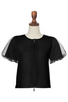 【デイジーリン/DAISY LIN】のCardigan “Daisy Puff Tulle” 人気、トレンドファッション・服の通販 founy(ファニー) ファッション Fashion レディースファッション Fashion for Women トップス・カットソー Cut & Sew Tops ニット Knit Tops & Sweaters カーディガン・羽織り Layered Style Cardigans ウォッシャブル Machine Washable カーディガン Cardigan, Knitwear ギャザー Gathered, Ruffled コンシャス Conscious, Bodycon ダブル Double, Double-Breasted チュール Tulip, Tulip Motif ノースリーブ Sleeveless, No-Sleeve 半袖 Short Sleeve, Half Sleeve 夏 Summer thumbnail ブラックブラック|ID: prp329100004887973 ipo3291000000036501546