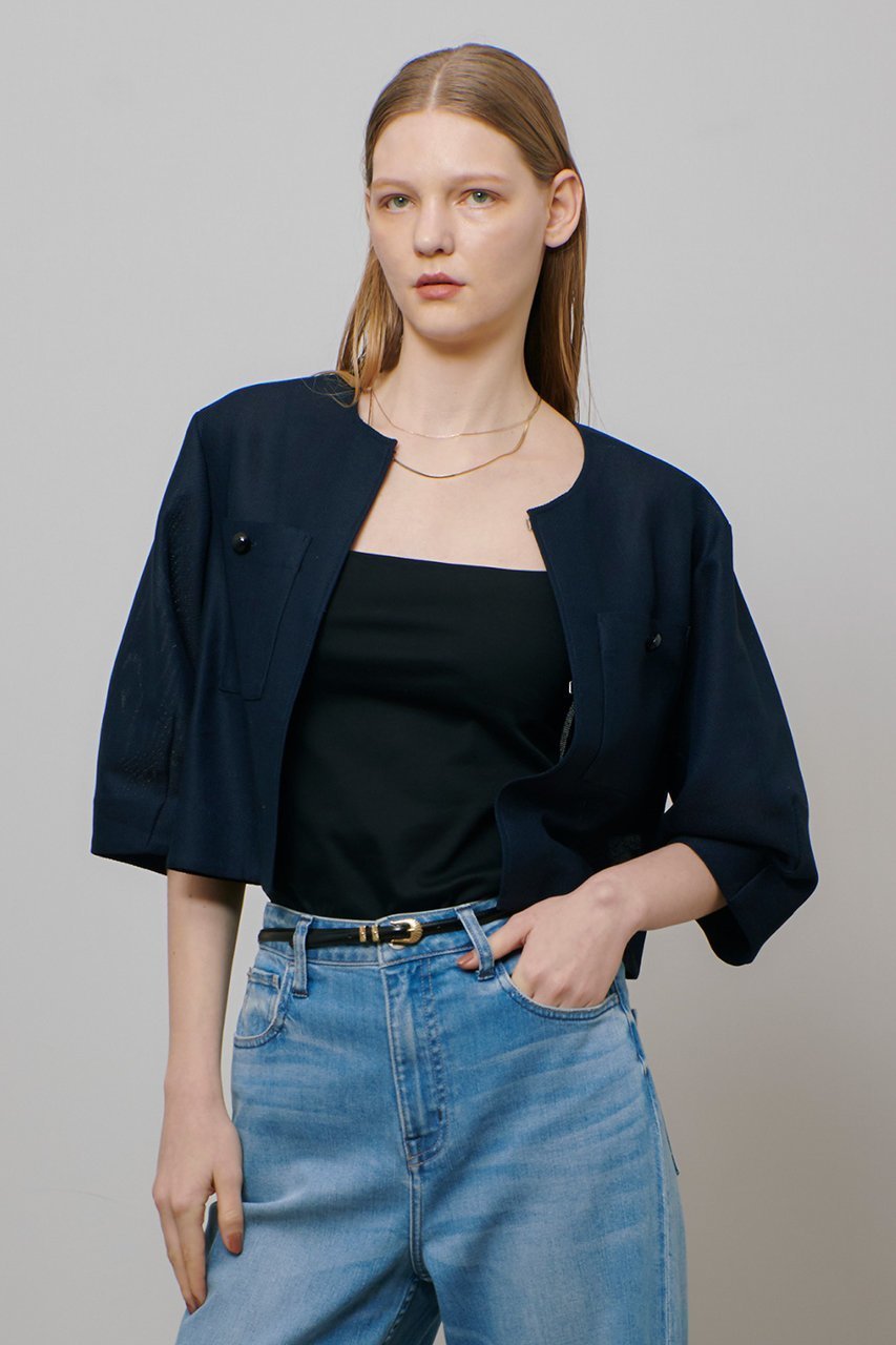 【アルアバイル/allureville】のカラミノーカラージャケット 人気、トレンドファッション・服の通販 founy(ファニー) 　ファッション　Fashion　レディースファッション　Fashion for Women　アウター　Coat / Outerwear Collection　レディースジャケット・軽アウター　Jackets　ノーカラージャケット / シンプル上品コーデ　Collarless Jackets　ショート　Short, Short Length　ジャケット　Jacket, Outerwear　スリーブ　Sleeve, Long Sleeve / Short Sleeve　other-8|ID: prp329100004887999 ipo3291000000036501959