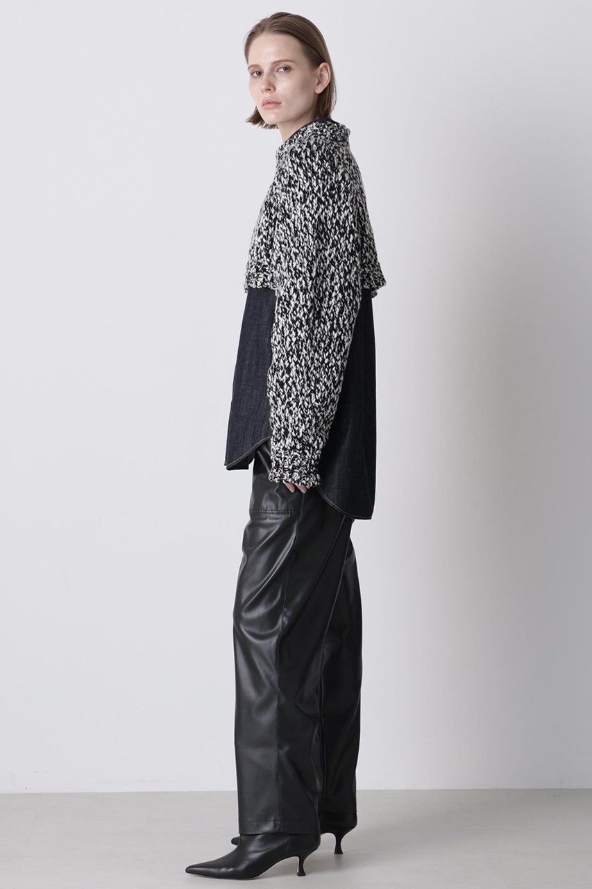 【ヒューエルミュージアム/hueLe Museum】の【hLM】バイカラークロップニット 人気、トレンドファッション・服の通販 founy(ファニー) 　ファッション　Fashion　レディースファッション　Fashion for Women　トップス・カットソー　Cut & Sew Tops　ニット　Knit Tops & Sweaters　カジュアルプルオーバー・ニットトップス　Pullovers & Knit Tops / Casual Pullovers　スリーブ　Sleeve, Long Sleeve / Short Sleeve　タートルネック　Turtleneck, High Neck　ミックス　Mix, Mixed Style　other-3|ID: prp329100004888019 ipo3291000000036502235