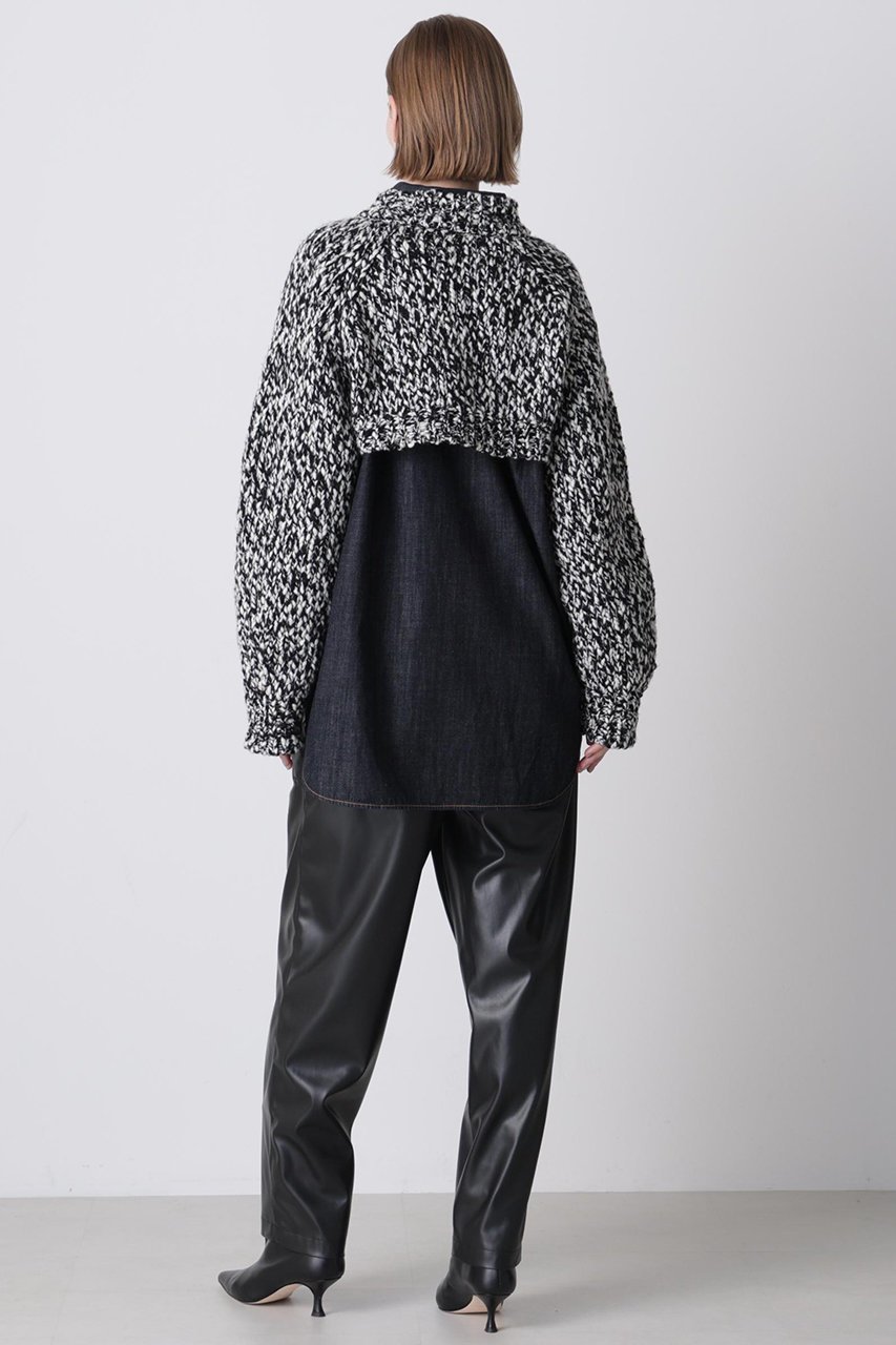 【ヒューエルミュージアム/hueLe Museum】の【hLM】バイカラークロップニット 人気、トレンドファッション・服の通販 founy(ファニー) 　ファッション　Fashion　レディースファッション　Fashion for Women　トップス・カットソー　Cut & Sew Tops　ニット　Knit Tops & Sweaters　カジュアルプルオーバー・ニットトップス　Pullovers & Knit Tops / Casual Pullovers　スリーブ　Sleeve, Long Sleeve / Short Sleeve　タートルネック　Turtleneck, High Neck　ミックス　Mix, Mixed Style　other-4|ID: prp329100004888019 ipo3291000000036502236