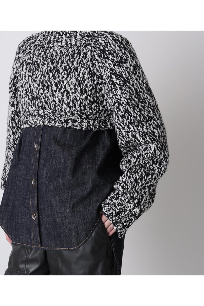 【ヒューエルミュージアム/hueLe Museum】の【hLM】バイカラークロップニット 人気、トレンドファッション・服の通販 founy(ファニー) 　ファッション　Fashion　レディースファッション　Fashion for Women　トップス・カットソー　Cut & Sew Tops　ニット　Knit Tops & Sweaters　カジュアルプルオーバー・ニットトップス　Pullovers & Knit Tops / Casual Pullovers　スリーブ　Sleeve, Long Sleeve / Short Sleeve　タートルネック　Turtleneck, High Neck　ミックス　Mix, Mixed Style　other-6|ID: prp329100004888019 ipo3291000000036502238