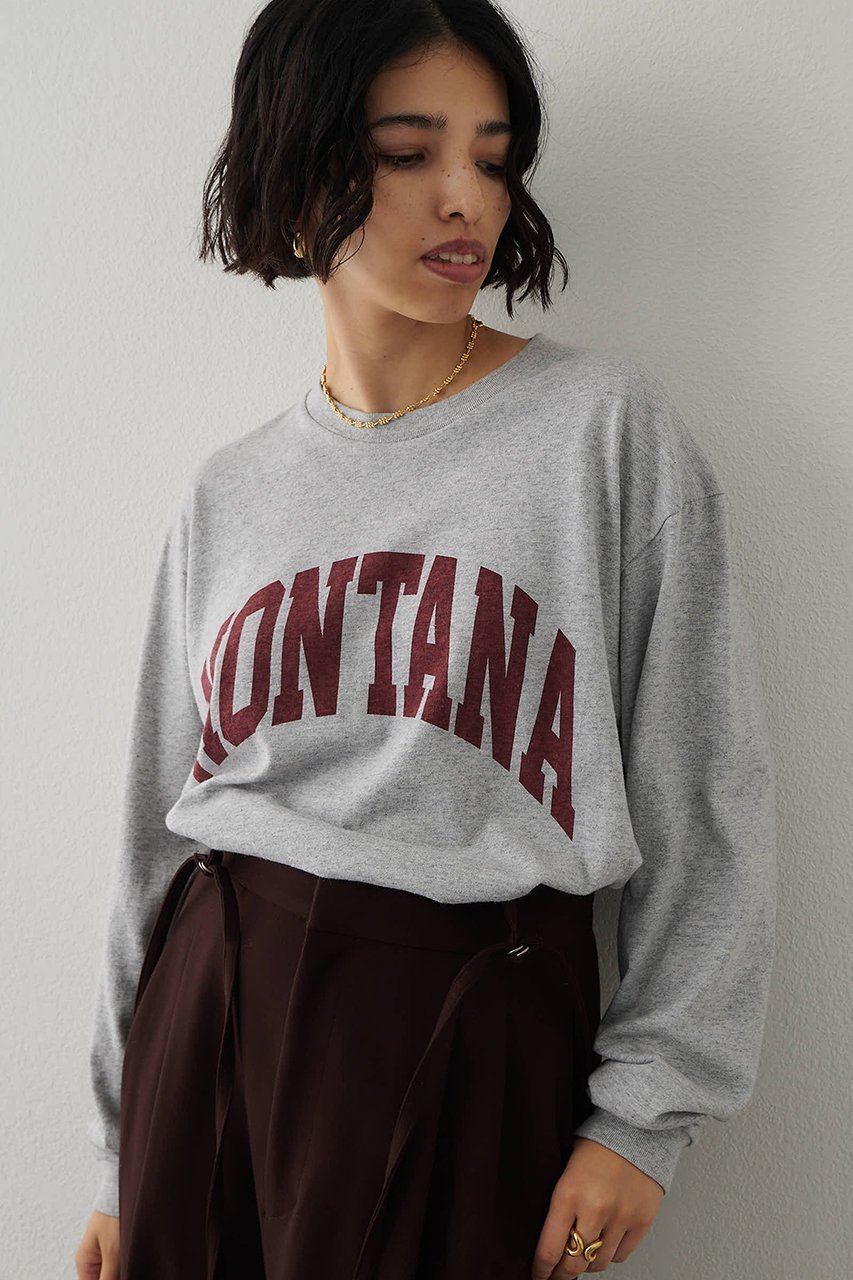 【ウィムガゼット/Whim Gazette】のMONTANAロングTシャツ インテリア・キッズ・メンズ・レディースファッション・服の通販 founy(ファニー) 　ファッション　Fashion　レディースファッション　Fashion for Women　トップス・カットソー　Cut & Sew Tops　シャツ・ブラウス・オフィスカジュアル　Elegant Blouses & Button-Ups　ロングTシャツ・Tシャツ　Longline T-Shirts & Tees　カットソー・ベーシックTシャツ　Cut-and-Sewn Tops / Stretch Tees & Basics　カットソー　Cut and Sewn Top　シンプル　Simple, Minimal　スリーブ　Sleeve, Long Sleeve / Short Sleeve　トレンド　Trend, Trending Now　プリント　Print, Printed Pattern　メランジ　Melange, Mixed Yarn　リラックス　Relax, Relaxed Fit　ロング　Long, Long-Length　グレー|ID: prp329100004888023 ipo3291000000036502267