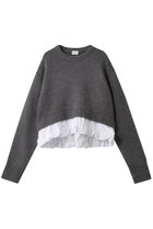 【マノフ/MANOF】のBALLOON DOCKING KNIT 人気、トレンドファッション・服の通販 founy(ファニー) ファッション Fashion レディースファッション Fashion for Women トップス・カットソー Cut & Sew Tops ニット Knit Tops & Sweaters カジュアルプルオーバー・ニットトップス Pullovers & Knit Tops / Casual Pullovers おすすめ Recommended / Our Picks ショート Short, Short Length トレンド Trend, Trending Now ドッキング Docking, Mixed Material ボックス Boxy, Box Shape ボトム Bottoms, Lower Wear thumbnail GRAY|ID: prp329100004888034 ipo3291000000036502457
