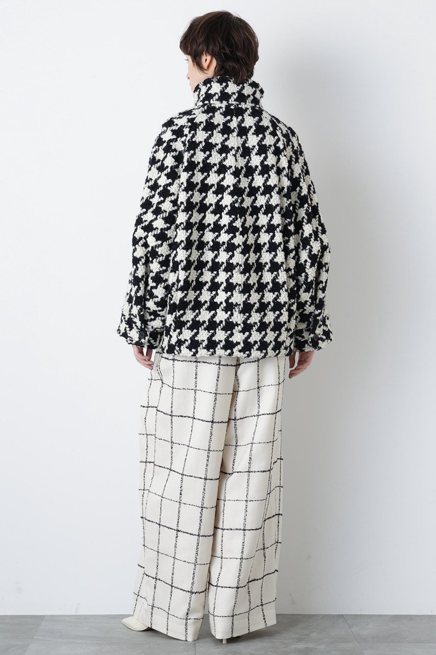 【ヒューエルミュージアム/hueLe Museum】の【hLM】ビッグハウンドトゥースコート 人気、トレンドファッション・服の通販 founy(ファニー) 　ファッション　Fashion　レディースファッション　Fashion for Women　アウター　Coat / Outerwear Collection　コート・ロングコート・ピーコート　Long Coats, Peacoats & More　クラシック　Classic, Timeless Style　ショート　Short, Short Length　スタンド　Stand Collar, Upright Stand　スリーブ　Sleeve, Long Sleeve / Short Sleeve　エレガント 上品　Elegant　other-5|ID: prp329100004888045 ipo3291000000036502673