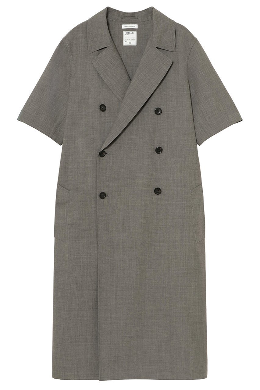 【マディソンブルー/MADISONBLUE】のTRENCH COAT H/S WOOL ウールトレンチコート インテリア・キッズ・メンズ・レディースファッション・服の通販 founy(ファウニー) 　ファッション　Fashion　レディースファッション　Fashion for Women　アウター　Coat / Outerwear Collection　コート・ロングコート・ピーコート　Long Coats, Peacoats & More　トレンチコート / 春秋の定番アウター　Trench Coats　トレンチ　Trench, Trench Coat　ロング　Long, Long-Length　今季　This Season, Current Season　再入荷　Restock / Back in Stock　半袖　Short Sleeve, Half Sleeve　長袖　Long Sleeve, Full Sleeve　グレー|ID: prp329100004888116 ipo3291000000036689524
