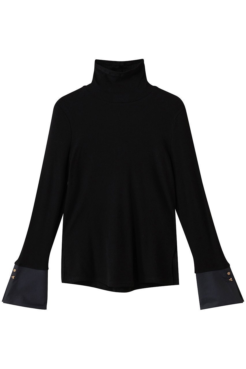 【ランバン オン ブルー/LANVIN en Bleu】のカシミヤシルクカフスコンビカットソー インテリア・キッズ・メンズ・レディースファッション・服の通販 founy(ファニー) ファッション Fashion レディースファッション Fashion for Women トップス・カットソー Cut & Sew Tops シャツ・ブラウス・オフィスカジュアル Elegant Blouses & Button-Ups ロングTシャツ・Tシャツ Longline T-Shirts & Tees カットソー・ベーシックTシャツ Cut-and-Sewn Tops / Stretch Tees & Basics なめらか Smooth, Silky Texture カットソー Cut and Sewn Top カフス Cuff Design シルク Silk, 100% Silk ジャケット Jacket, Outerwear スリーブ Sleeve, Long Sleeve / Short Sleeve フィット Fit, Slim Fit フラワー Flower, Floral ミックス Mix, Mixed Style モチーフ Motif, Design Theme ロング Long, Long-Length ブラック|ID: prp329100004888119 ipo3291000000036503376