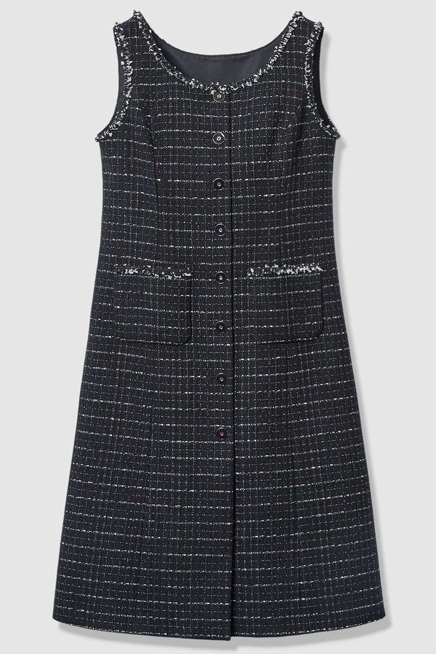 【アナイ/ANAYI】の【Eternal Line 2026】プレイドツイードジレ ワンピース インテリア・キッズ・メンズ・レディースファッション・服の通販 founy(ファニー) ファッション Fashion レディースファッション Fashion for Women アウター Coat / Outerwear Collection ワンピース Dresses チュニック Tunic Tops & Dresses インナー Innerwear チュニック Tunic, Long Top ツイード Twill, Twill Weave ノースリーブ Sleeveless, No-Sleeve エレガント 上品 Elegant 冬 Winter / This Winter ネイビー|ID: prp329100004888135 ipo3291000000036503550