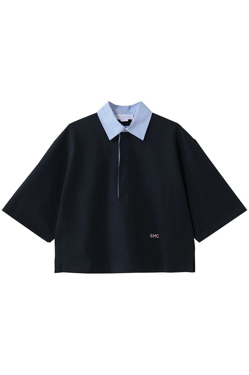 【ステラ マッカートニー/STELLA McCARTNEY】のクロップドポロTシャツ インテリア・キッズ・メンズ・レディースファッション・服の通販 founy(ファニー) ファッション Fashion レディースファッション Fashion for Women トップス・カットソー Cut & Sew Tops シャツ・ブラウス・オフィスカジュアル Elegant Blouses & Button-Ups ロングTシャツ・Tシャツ Longline T-Shirts & Tees クロップド Cropped, Short Length ショート Short, Short Length スポーティ Sporty, Casual Athletic スリーブ Sleeve, Long Sleeve / Short Sleeve ボトム Bottoms, Lower Wear エレガント 上品 Elegant ネイビー|ID: prp329100004888168 ipo3291000000036503885