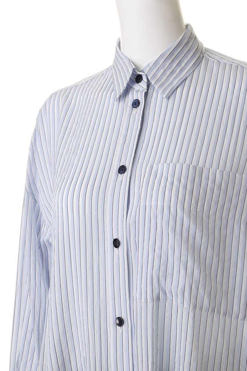 【ナゴンスタンス/nagonstans】のover flare shirt 人気、トレンドファッション・服の通販 founy(ファニー) 　ファッション　Fashion　レディースファッション　Fashion for Women　トップス・カットソー　Cut & Sew Tops　シャツ・ブラウス・オフィスカジュアル　Elegant Blouses & Button-Ups　アシンメトリー　Asymmetrical Style　ストライプ　Stripe, Striped Pattern　スリーブ　Sleeve, Long Sleeve / Short Sleeve　フォルム　Silhouette, Form　フレア　Flare, Flared　ロング　Long, Long-Length　other-5|ID: prp329100004888187 ipo3291000000036504044