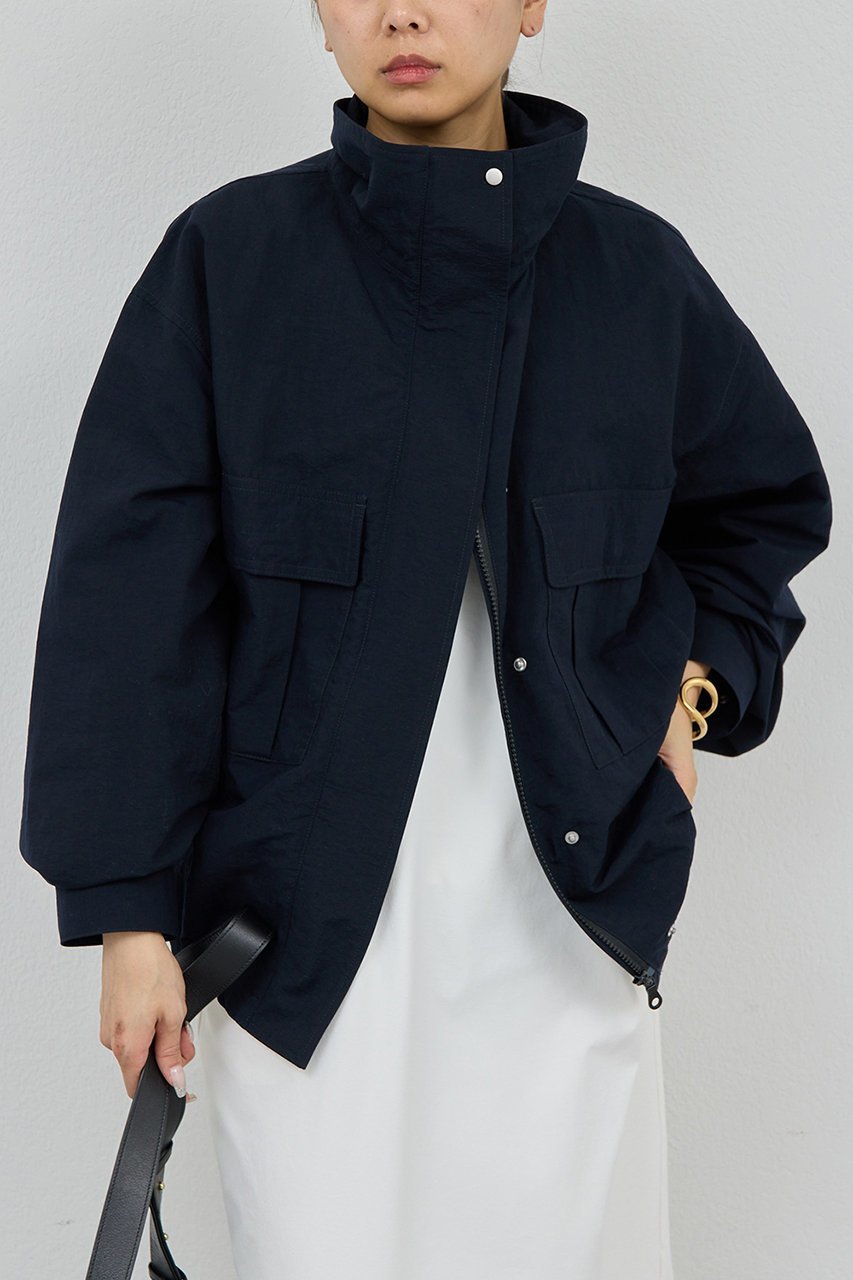 【ガリャルダガランテ/GALLARDAGALANTE】の【CHIKAコラボ】ハイカラーブルゾン インテリア・キッズ・メンズ・レディースファッション・服の通販 founy(ファニー) 　ファッション　Fashion　レディースファッション　Fashion for Women　アウター　Coat / Outerwear Collection　レディースジャケット・軽アウター　Jackets　ブルゾンジャケット・スポーティアウター　Blouson Jackets　コラボ　Collaboration, Collab　ジャケット　Jacket, Outerwear　ドローコード　Drawcord, Drawstring Cord　ブルゾン　Blouson, Bomber Jacket　ポケット　Pocket, Pocket Detail　春　Spring　秋　Autumn　ネイビー|ID: prp329100004888206 ipo3291000000036504170