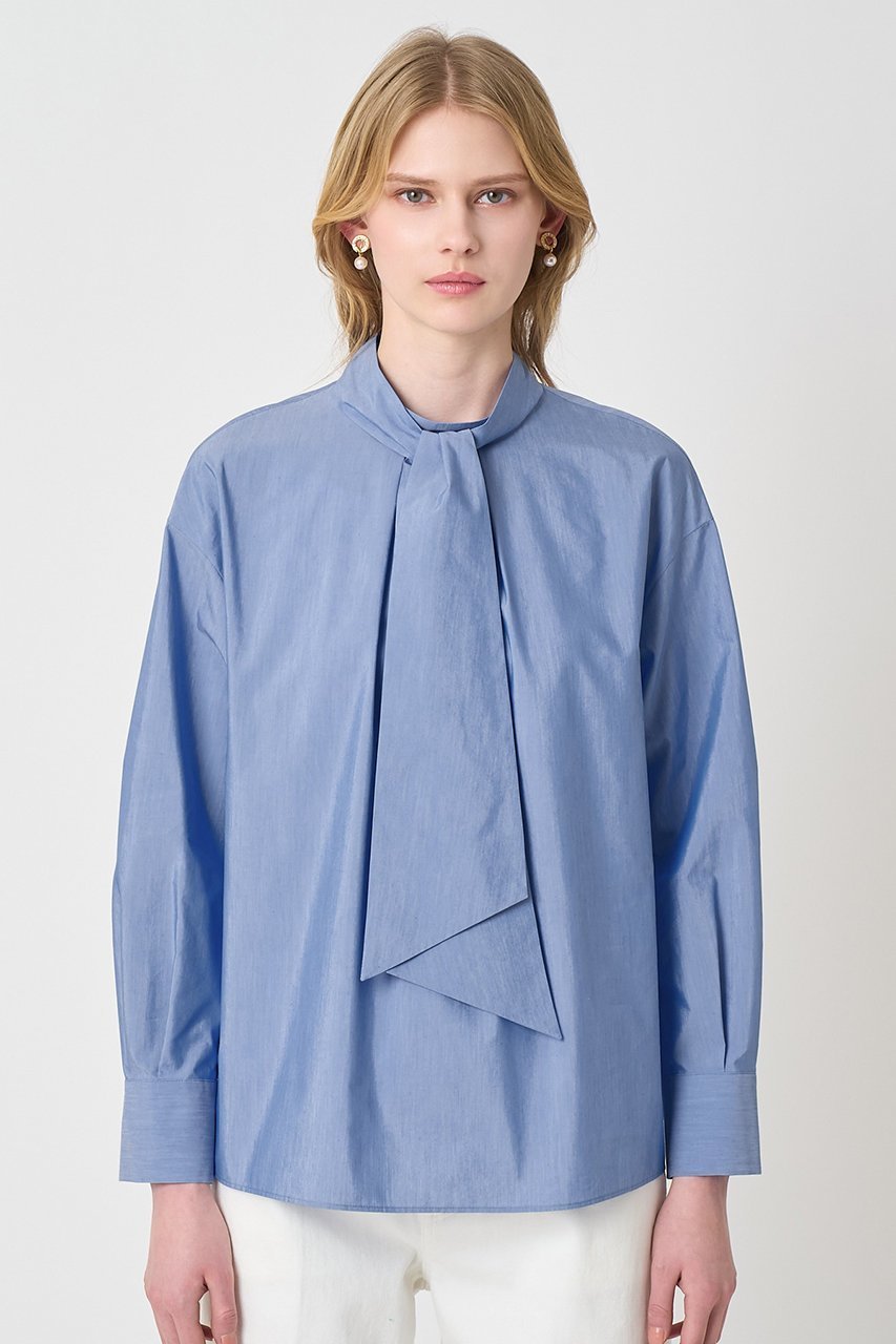 【アナイ/ANAYI】のブロードワイドリボンタイ ブラウス 人気、トレンドファッション・服の通販 founy(ファニー) 　ファッション　Fashion　レディースファッション　Fashion for Women　トップス・カットソー　Cut & Sew Tops　シャツ・ブラウス・オフィスカジュアル　Elegant Blouses & Button-Ups　なめらか　Smooth, Silky Texture　シャンブレー　Chambray, Denim-Like Fabric　ショルダー　Shoulder, Shoulder Strap　スリーブ　Sleeve, Long Sleeve / Short Sleeve　ダウン　Down, Puffer　ドロップ　Drop Shoulder, Dropped Style　ブロード　Broadcloth, Fine Cotton　ロング　Long, Long-Length　other-6|ID: prp329100004888223 ipo3291000000036504302