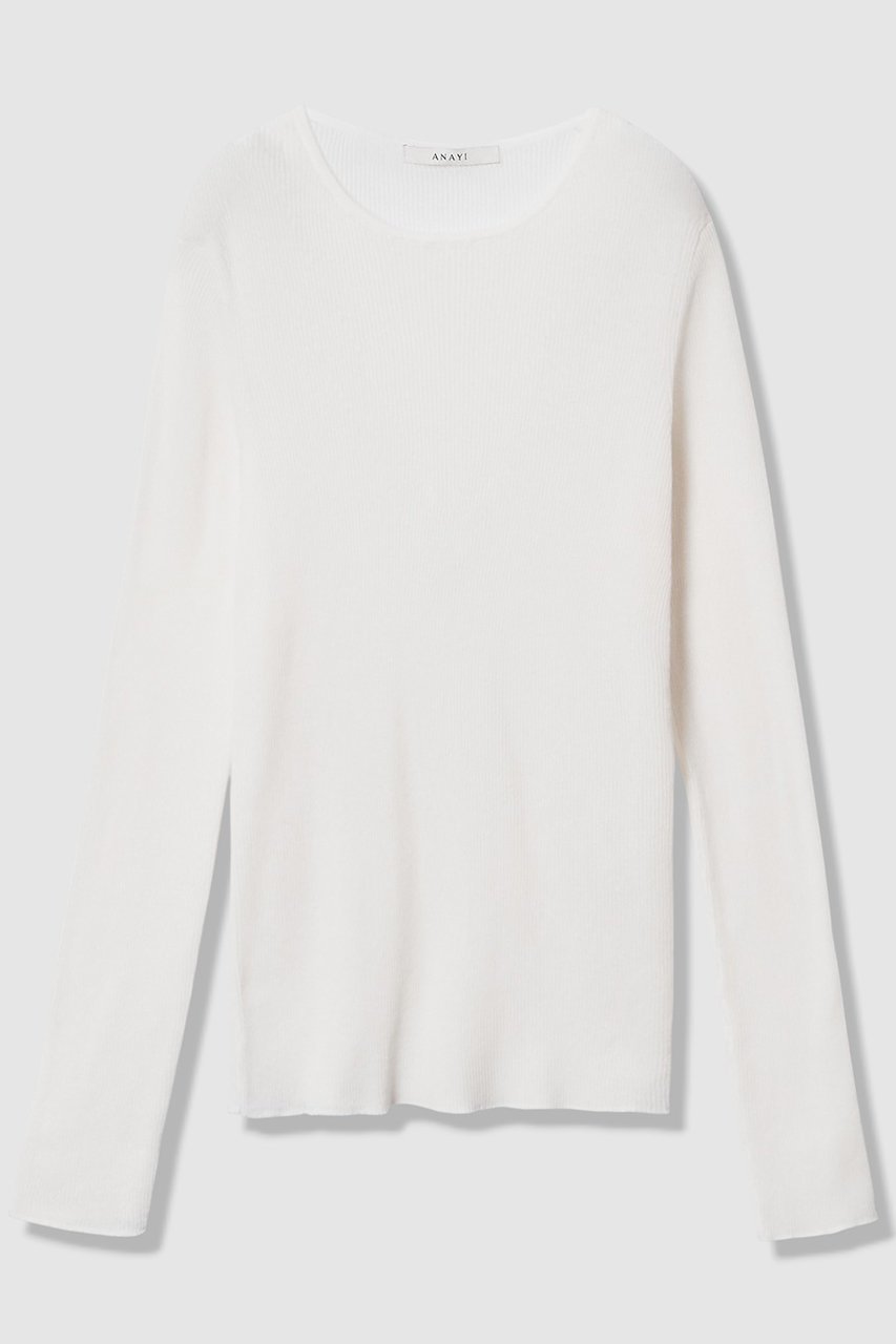 【アナイ/ANAYI】のシアーコットンナイロンクルー プルオーバー インテリア・キッズ・メンズ・レディースファッション・服の通販 founy(ファニー) 　ファッション　Fashion　レディースファッション　Fashion for Women　トップス・カットソー　Cut & Sew Tops　ニット　Knit Tops & Sweaters　カジュアルプルオーバー・ニットトップス　Pullovers & Knit Tops / Casual Pullovers　インナー　Innerwear　シアー　Sheer, See-Through　ジャケット　Jacket, Outerwear　トレンド　Trend, Trending Now　フィット　Fit, Slim Fit　エレガント 上品　Elegant　オフホワイト|ID: prp329100004888226 ipo3291000000036504326