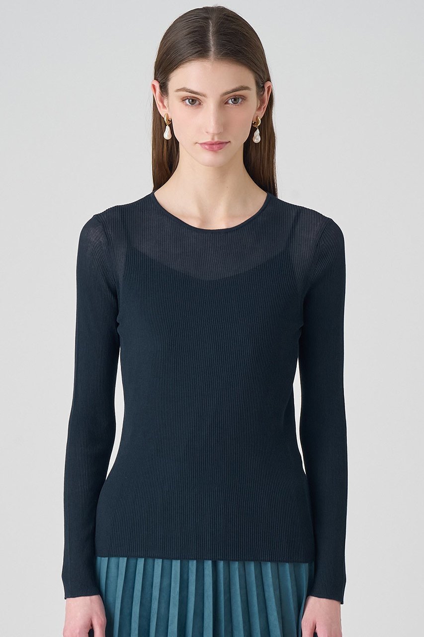 【アナイ/ANAYI】のシアーコットンナイロンクルー プルオーバー 人気、トレンドファッション・服の通販 founy(ファニー) 　ファッション　Fashion　レディースファッション　Fashion for Women　トップス・カットソー　Cut & Sew Tops　ニット　Knit Tops & Sweaters　カジュアルプルオーバー・ニットトップス　Pullovers & Knit Tops / Casual Pullovers　インナー　Innerwear　シアー　Sheer, See-Through　ジャケット　Jacket, Outerwear　トレンド　Trend, Trending Now　フィット　Fit, Slim Fit　エレガント 上品　Elegant　other-5|ID: prp329100004888226 ipo3291000000036504333