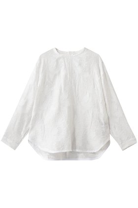 【フローレント/FLORENT】 カットジャカード クルーネック ブラウス人気、トレンドファッション・服の通販 founy(ファニー) ファッション Fashion レディースファッション Fashion for Women トップス・カットソー Cut & Sew Tops シャツ・ブラウス・オフィスカジュアル Elegant Blouses & Button-Ups シンプル Simple, Minimal ジャカード／ジャガード Jacquard, Woven Pattern スリーブ Sleeve, Long Sleeve / Short Sleeve ロング Long, Long-Length 新作・新入荷 New Arrivals / New In |ID:prp329100004888253