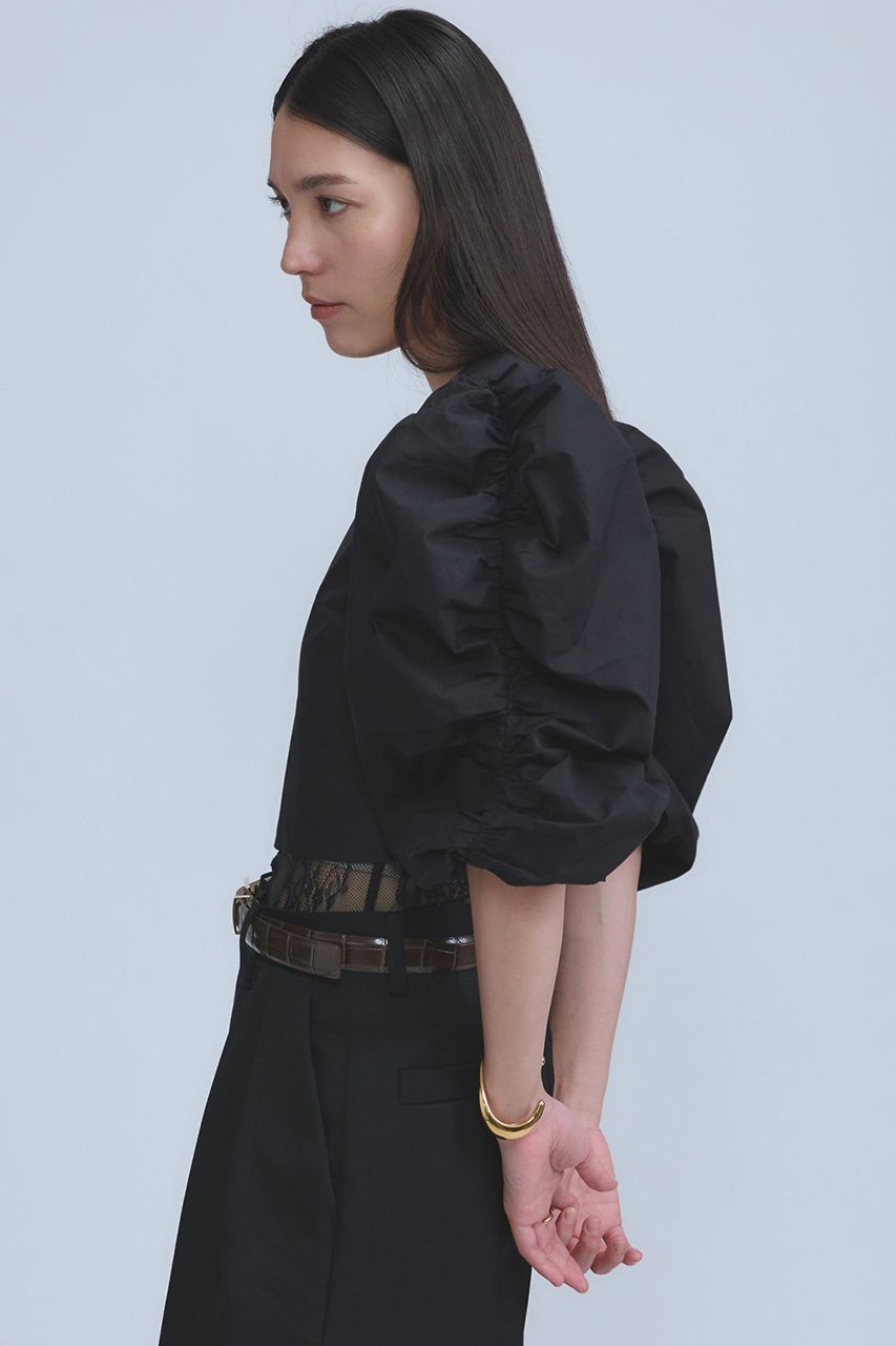 【カオス/Chaos】の【Dhruv Kapoor】ルーシュドスリーブブラウス 人気、トレンドファッション・服の通販 founy(ファニー) 　ファッション　Fashion　レディースファッション　Fashion for Women　トップス・カットソー　Cut & Sew Tops　シャツ・ブラウス・オフィスカジュアル　Elegant Blouses & Button-Ups　イタリア　Italy　インド　Indian Textile　コレクション　Collection, Seasonal Line　ショート　Short, Short Length　スリーブ　Sleeve, Long Sleeve / Short Sleeve　フェミニン　Feminine, Girly　別注　Limited Edition, Custom Order　ミックス　Mix, Mixed Style　ミラノ　Milano Style, Italian-Inspired　other-8|ID: prp329100004888268 ipo3291000000036504648