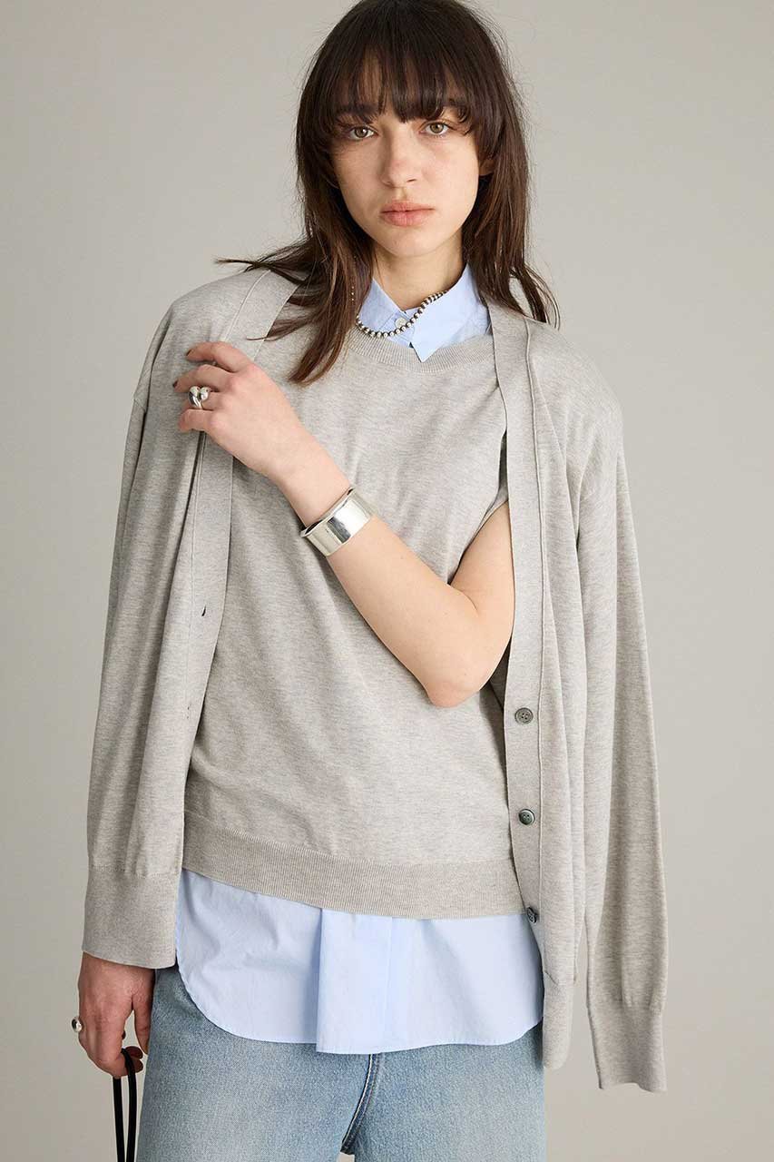 【ブリル/BRILL】のレイヤードカーディガン インテリア・キッズ・メンズ・レディースファッション・服の通販 founy(ファニー) 　ファッション　Fashion　レディースファッション　Fashion for Women　トップス・カットソー　Cut & Sew Tops　ニット　Knit Tops & Sweaters　カーディガン・羽織り　Layered Style Cardigans　アンサンブル　Ensemble Set　カーディガン　Cardigan, Knitwear　コンパクト　Compact, Small Size　フロント　Front, Front Design　ライトグレー|ID: prp329100004888275 ipo3291000000036504690