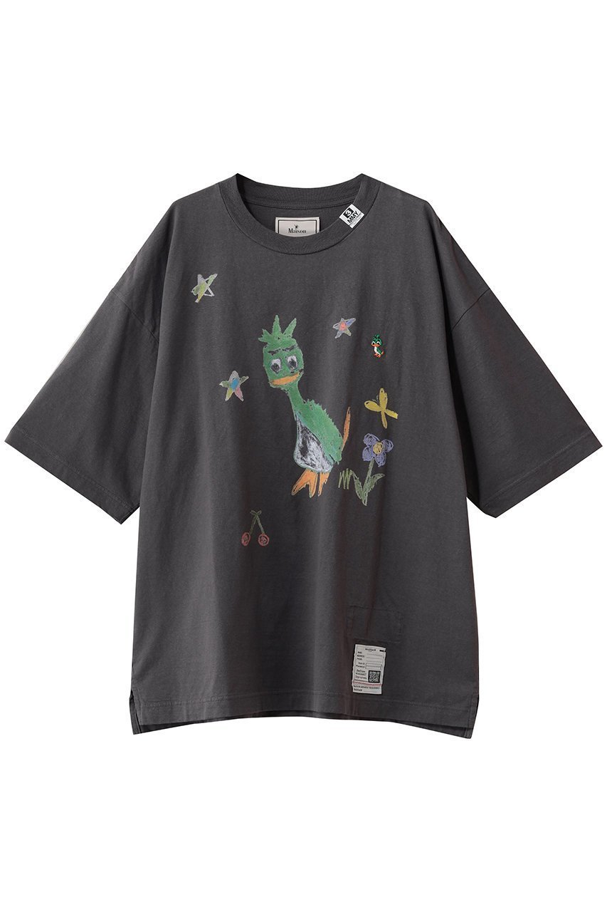 【メゾン ミハラヤスヒロ/Maison MIHARA YASUHIRO / MEN】の【MEN】【Maison MIHARA YASUHIRO】LEON KIDS DOODLE Tシャツ インテリア・キッズ・メンズ・レディースファッション・服の通販 founy(ファニー) 　ファッション　Fashion　メンズファッション　Fashion for Men　トップス・カットソー　Cut & Sew Tops　メンズシャツ　Shirts　インナー　Innerwear　カーディガン　Cardigan, Knitwear　ショート　Short, Short Length　ジャケット　Jacket, Outerwear　スリーブ　Sleeve, Long Sleeve / Short Sleeve　プリント　Print, Printed Pattern　ワイド　Wide, Wide Fit　ブラック|ID: prp329100004888300 ipo3291000000036504891