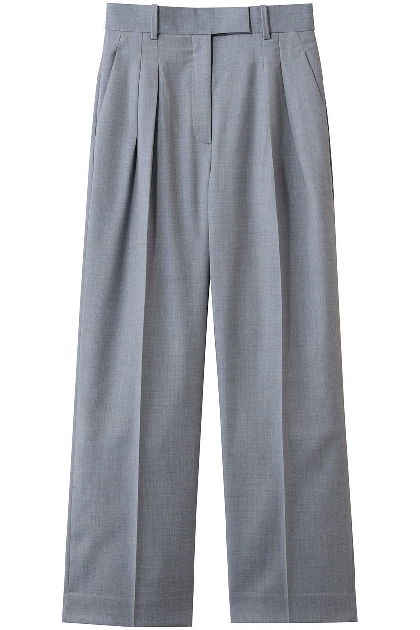 【エブール/ebure】のドライシャンブレー タックパンツ インテリア・キッズ・メンズ・レディースファッション・服の通販 founy(ファニー) 　ファッション　Fashion　レディースファッション　Fashion for Women　パンツ　Pants & Trousers　シャンブレー　Chambray, Denim-Like Fabric　シンプル　Simple, Minimal　ジャケット　Jacket, Outerwear　ストレート　Straight, Straight Cut　セットアップ　Set-Up, Coordinated Outfit　バランス　Balance, Style Balance　ビジネス 仕事 通勤　Business / Work / Commuting　マニッシュ　Mannish, Boyish　エレガント 上品　Elegant　ライトブルー|ID: prp329100004888329 ipo3291000000036505079