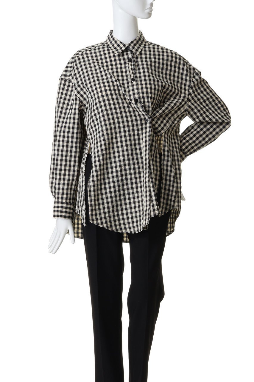 【マノフ/MANOF】のOVER SIZED 2WAY SHIRTSトップス 人気、トレンドファッション・服の通販 founy(ファニー) 　ファッション　Fashion　レディースファッション　Fashion for Women　トップス・カットソー　Cut & Sew Tops　シャツ・ブラウス・オフィスカジュアル　Elegant Blouses & Button-Ups　ギンガム　Gingham, Gingham Fabric　シンプル　Simple, Minimal　スリット　Slit, Slit Detail　スリーブ　Sleeve, Long Sleeve / Short Sleeve　チェック　Check, Plaid, Tartan　フロント　Front, Front Design　ロング　Long, Long-Length　other-6|ID: prp329100004888333 ipo3291000000036505109
