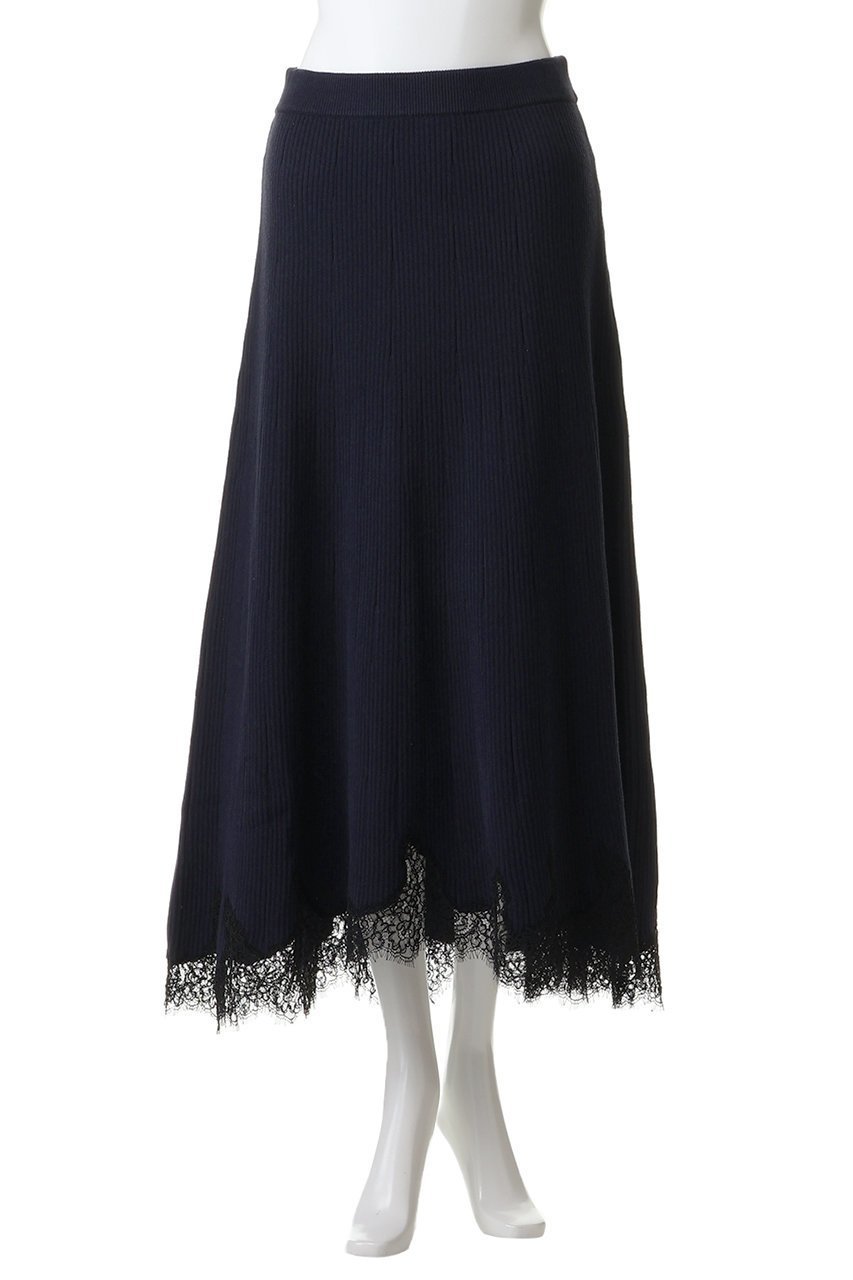 【アルアバイル/allureville】のレースドッキングニットスカート 人気、トレンドファッション・服の通販 founy(ファニー) ファッション Fashion レディースファッション Fashion for Women スカート Skirts ロングスカート Long Skirts / Maxi & Midi Skirts スカラップ Scallop, Scalloped Edge ドッキング Docking, Mixed Material フェミニン Feminine, Girly フレア Flare, Flared リブニット Rib Knit, Ribbed Knit レース Lace, Lace Fabric ロング Long, Long-Length other-2|ID: prp329100004888378 ipo3291000000036505417