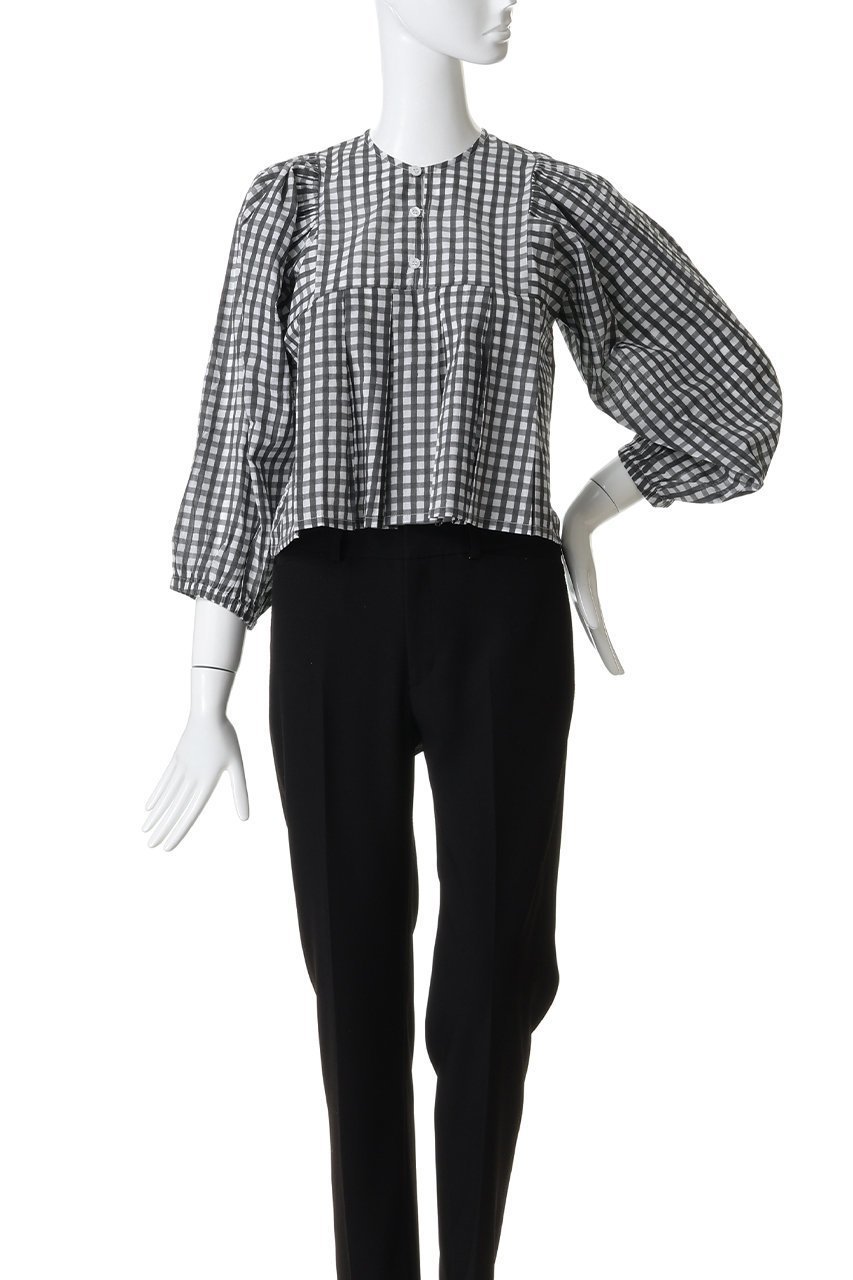 【エスゼット ブロックプリント/SZ Blockprints】のEVA TOP GINGHAM ブラウス 人気、トレンドファッション・服の通販 founy(ファニー) 　ファッション　Fashion　レディースファッション　Fashion for Women　トップス・カットソー　Cut & Sew Tops　シャツ・ブラウス・オフィスカジュアル　Elegant Blouses & Button-Ups　ギンガム　Gingham, Gingham Fabric　ショート　Short, Short Length　スリーブ　Sleeve, Long Sleeve / Short Sleeve　チェック　Check, Plaid, Tartan　デニム　Denim, Jeans Material　フェミニン　Feminine, Girly　フレア　Flare, Flared　ブロック　Block, Solid Block Pattern　プリント　Print, Printed Pattern　ロング　Long, Long-Length　今季　This Season, Current Season　春　Spring　other-2|ID: prp329100004888380 ipo3291000000036505435