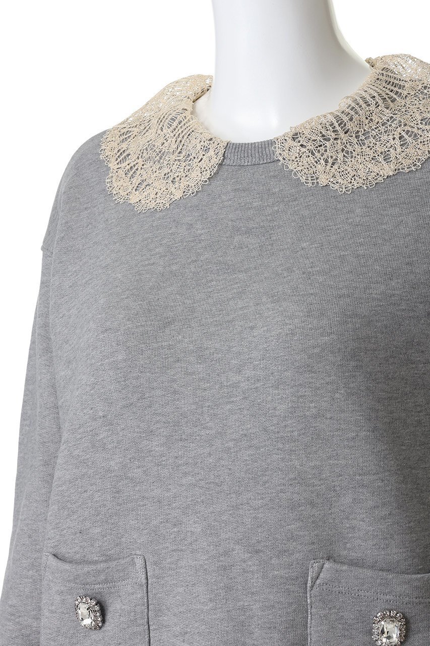 【ヌメロ ヴェントゥーノ/N°21】のレースカラープルオーバー 人気、トレンドファッション・服の通販 founy(ファニー) 　ファッション　Fashion　レディースファッション　Fashion for Women　トップス・カットソー　Cut & Sew Tops　シャツ・ブラウス・オフィスカジュアル　Elegant Blouses & Button-Ups　ロングTシャツ・Tシャツ　Longline T-Shirts & Tees　カジュアルプルオーバー・ニットトップス　Pullovers & Knit Tops / Casual Pullovers　カットソー・ベーシックTシャツ　Cut-and-Sewn Tops / Stretch Tees & Basics　おすすめ　Recommended / Our Picks　ジャケット　Jacket, Outerwear　スリーブ　Sleeve, Long Sleeve / Short Sleeve　フェミニン　Feminine, Girly　ポケット　Pocket, Pocket Detail　レース　Lace, Lace Fabric　ロング　Long, Long-Length　エレガント 上品　Elegant　other-5|ID: prp329100004888384 ipo3291000000036505473