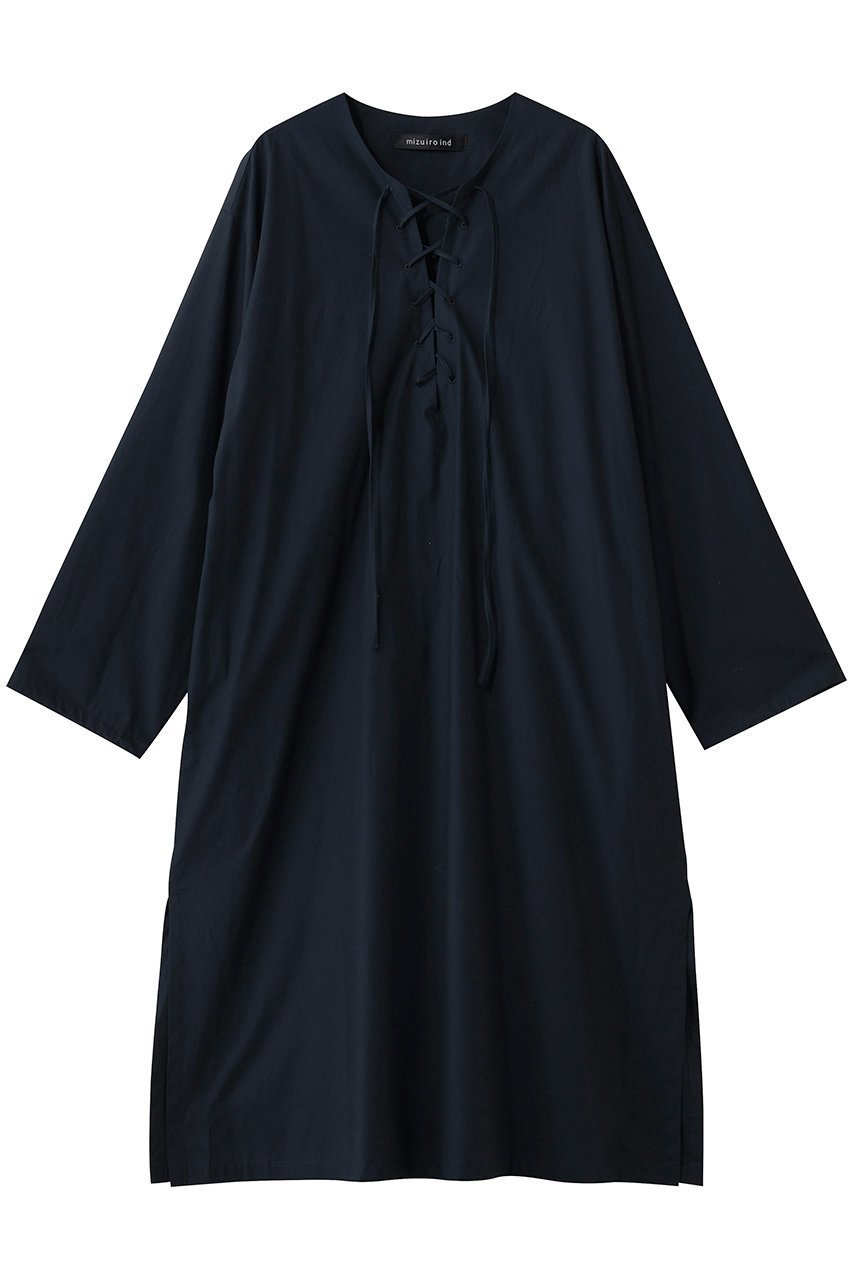 【ミズイロ インド/mizuiro ind】のlace up OP ワンピース インテリア・キッズ・メンズ・レディースファッション・服の通販 founy(ファニー) ファッション Fashion レディースファッション Fashion for Women ワンピース Dresses チュニック Tunic Tops & Dresses スリット Slit, Slit Detail チュニック Tunic, Long Top リゾート Resort, Vacation Style ロング Long, Long-Length エレガント 上品 Elegant navy|ID: prp329100004888406 ipo3291000000036505650
