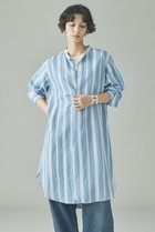 【カレンソロジー/Curensology】のストライプバンドカラーロングシャツ 人気、トレンドファッション・服の通販 founy(ファニー) ファッション Fashion レディースファッション Fashion for Women トップス・カットソー Cut & Sew Tops シャツ・ブラウス・オフィスカジュアル Elegant Blouses & Button-Ups ストライプ Stripe, Striped Pattern スリーブ Sleeve, Long Sleeve / Short Sleeve フランス France, French リラックス Relax, Relaxed Fit ロング Long, Long-Length ワイド Wide, Wide Fit ヴィンテージ Vintage Style 人気 Popular, Best Seller thumbnail サックス|ID: prp329100004888412 ipo3291000000036505698