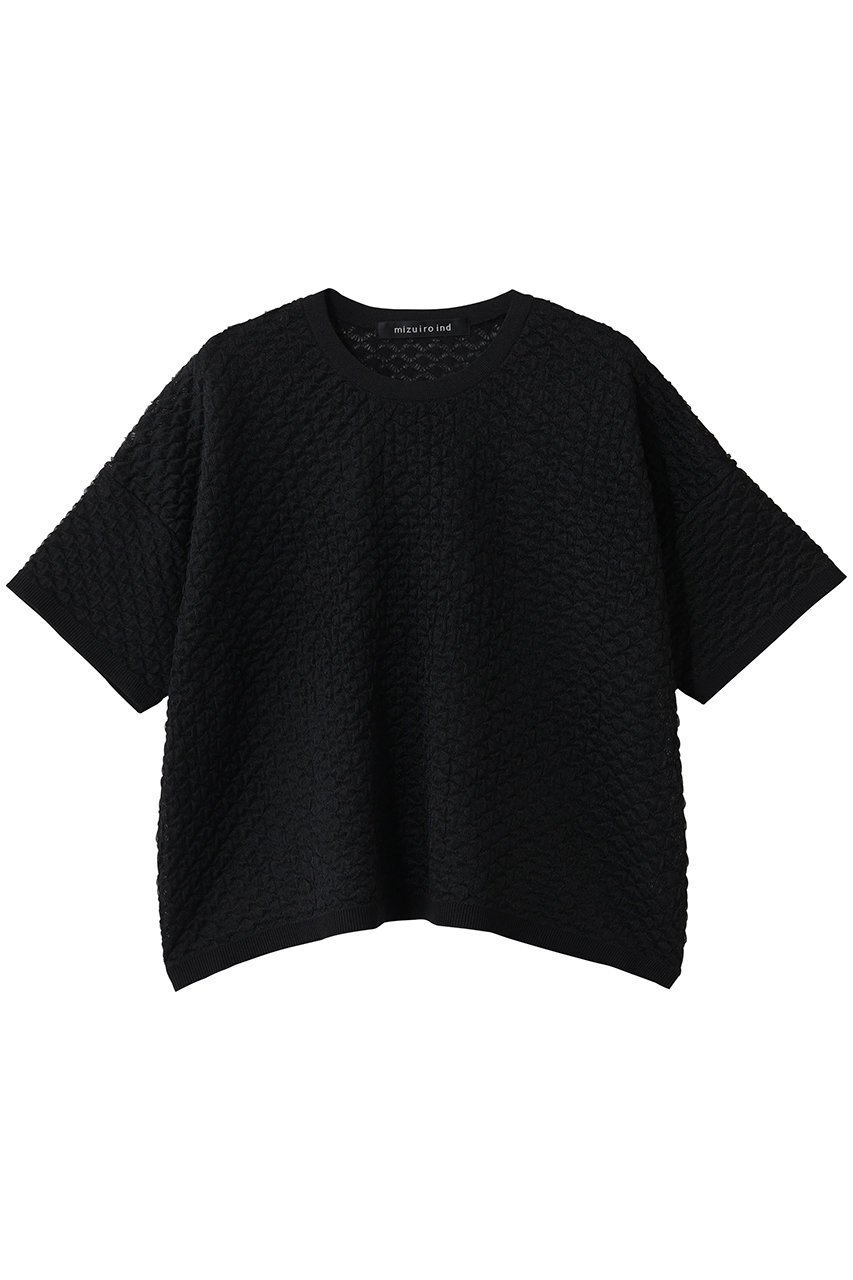 【ミズイロ インド/mizuiro ind】のpatterned sheer wide P/O プルオーバー インテリア・キッズ・メンズ・レディースファッション・服の通販 founy(ファニー) ファッション Fashion レディースファッション Fashion for Women トップス・カットソー Cut & Sew Tops ニット Knit Tops & Sweaters カジュアルプルオーバー・ニットトップス Pullovers & Knit Tops / Casual Pullovers コンパクト Compact, Small Size シアー Sheer, See-Through スリーブ Sleeve, Long Sleeve / Short Sleeve ハーフ Half, Half-Length ワイド Wide, Wide Fit black|ID: prp329100004888425 ipo3291000000036505797