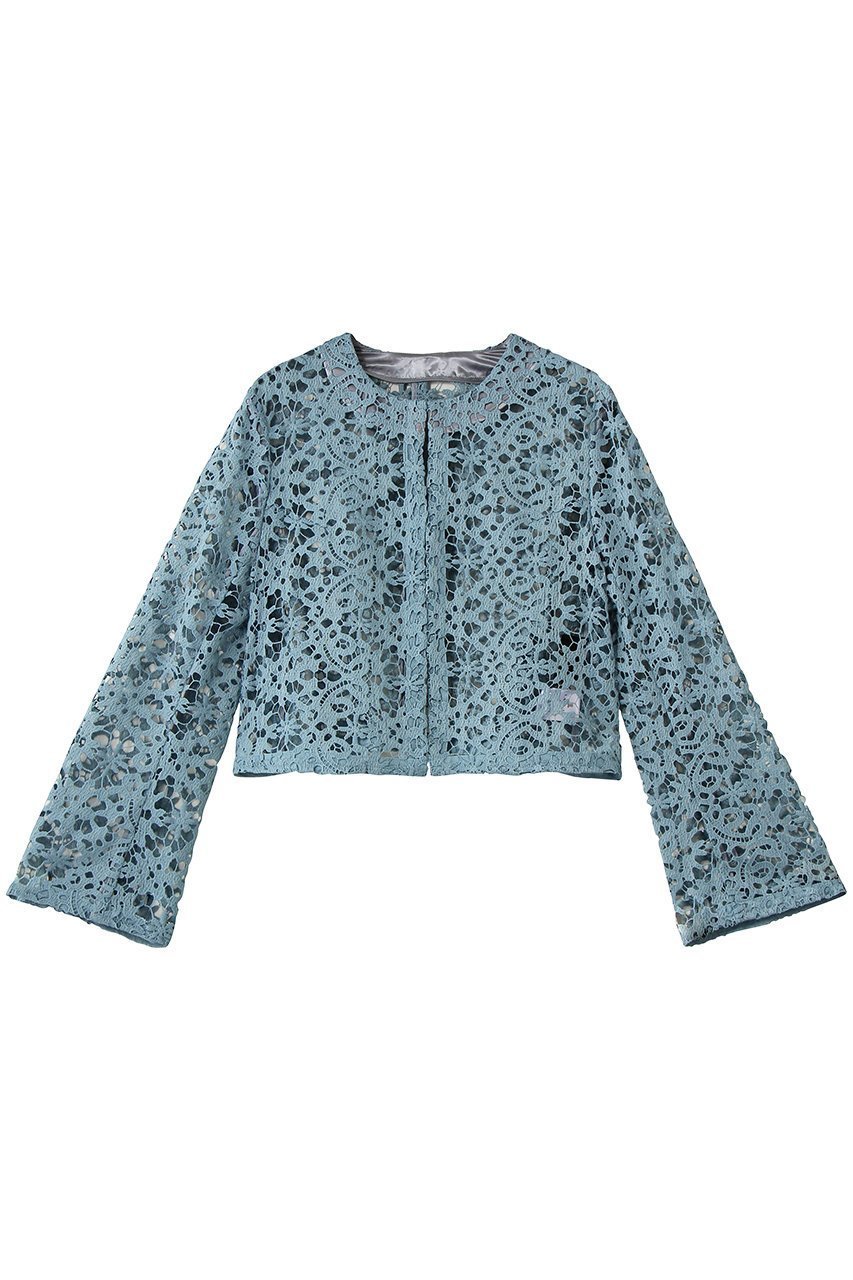 【ランバン オン ブルー/LANVIN en Bleu】のケミカルレースノーカラージャケット 大人の最旬トレンドファッション＆コーディネート founy(ファウニー) 　ファッション　Fashion　レディースファッション　Fashion for Women　アウター　Coat / Outerwear Collection　レディースジャケット・軽アウター　Jackets　ノーカラージャケット / シンプル上品コーデ　Collarless Jackets　ケミカル　Chemical, Chemical Wash　ショート　Short, Short Length　ジャケット　Jacket, Outerwear　スリーブ　Sleeve, Long Sleeve / Short Sleeve　センター　Center, Center Line　フレア　Flare, Flared　マキシ　Maxi, Full Length　レース　Lace, Lace Fabric　エレガント 上品　Elegant　 other-1|ID: prp329100004888429 ipo3291000000036505837