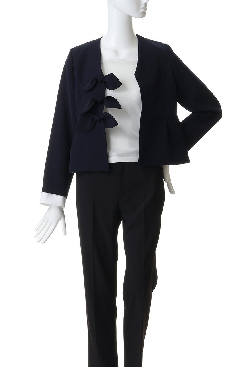 【アミカ/AMICA】のリボンツイルジャケット 人気、トレンドファッション・服の通販 founy(ファニー) 　ファッション　Fashion　レディースファッション　Fashion for Women　アウター　Coat / Outerwear Collection　レディースジャケット・軽アウター　Jackets　オケージョン　Occasion Wear　カフス　Cuff Design　シンプル　Simple, Minimal　ジャケット　Jacket, Outerwear　フロント　Front, Front Design　ボトム　Bottoms, Lower Wear　リボン　Ribbon, Bow　other-7|ID: prp329100004888439 ipo3291000000036505940