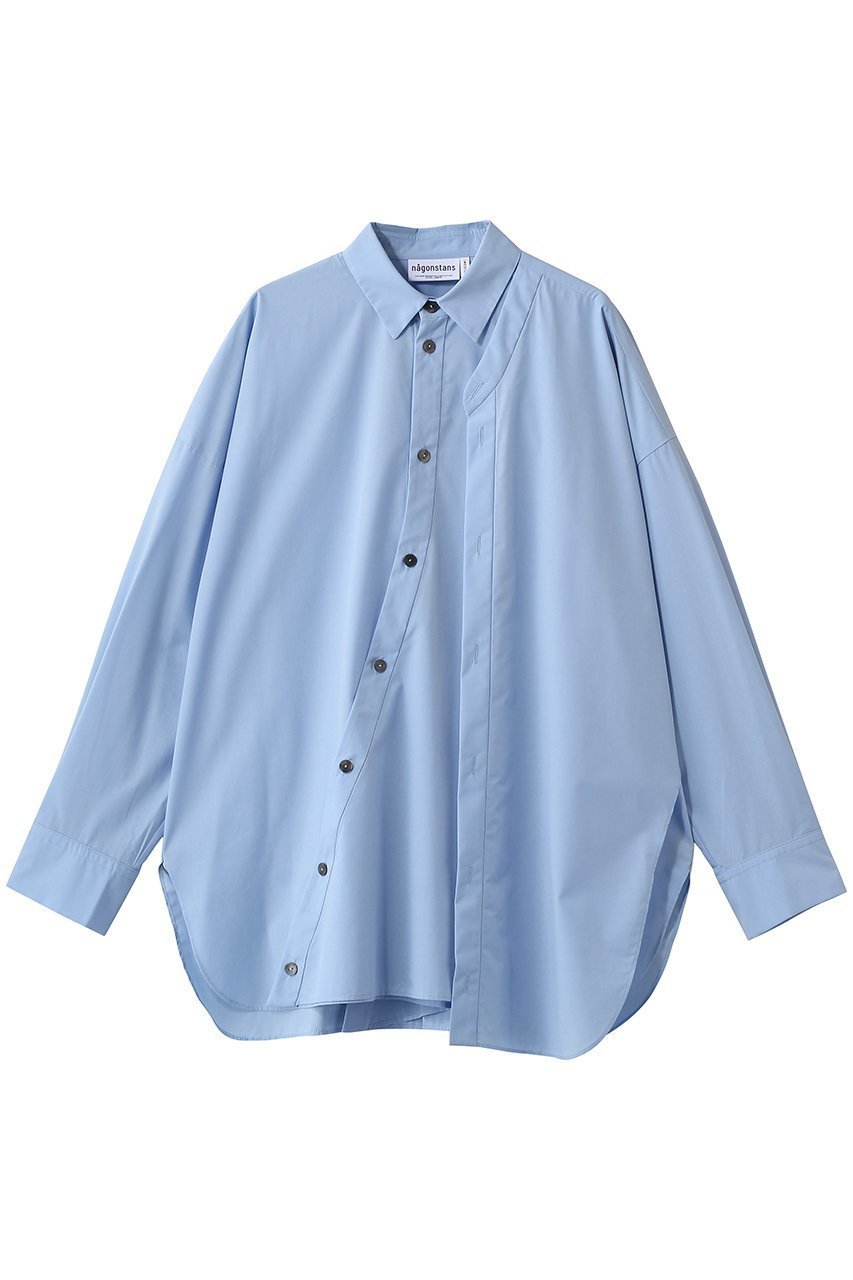 【ナゴンスタンス/nagonstans】のlayered‐front shirt インテリア・キッズ・メンズ・レディースファッション・服の通販 founy(ファニー) 　ファッション　Fashion　レディースファッション　Fashion for Women　トップス・カットソー　Cut & Sew Tops　シャツ・ブラウス・オフィスカジュアル　Elegant Blouses & Button-Ups　ロングTシャツ・Tシャツ　Longline T-Shirts & Tees　スリーブ　Sleeve, Long Sleeve / Short Sleeve　ブロード　Broadcloth, Fine Cotton　ロング　Long, Long-Length　Water|ID: prp329100004888451 ipo3291000000036506030