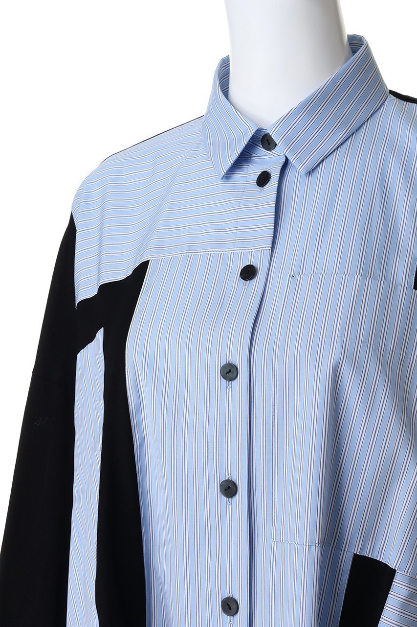 【エンフォルド/ENFOLD】のPATCHWORK SHIRT 人気、トレンドファッション・服の通販 founy(ファニー) 　ファッション　Fashion　レディースファッション　Fashion for Women　トップス・カットソー　Cut & Sew Tops　シャツ・ブラウス・オフィスカジュアル　Elegant Blouses & Button-Ups　アシンメトリー　Asymmetrical Style　コンパクト　Compact, Small Size　ストライプ　Stripe, Striped Pattern　スリーブ　Sleeve, Long Sleeve / Short Sleeve　バランス　Balance, Style Balance　パッチワーク　Patchwork, Mixed Fabric　ミックス　Mix, Mixed Style　ランダム　Random, Irregular　ロング　Long, Long-Length　other-5|ID: prp329100004888454 ipo3291000000036506059
