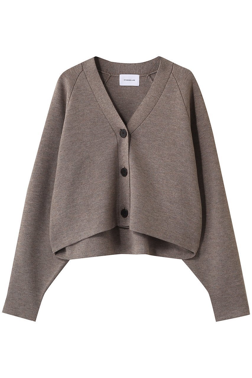 【スタニングルアー/STUNNING LURE】のダブルフェイスニットカーディガン インテリア・キッズ・メンズ・レディースファッション・服の通販 founy(ファニー) ファッション Fashion レディースファッション Fashion for Women トップス・カットソー Cut & Sew Tops ニット Knit Tops & Sweaters カーディガン・羽織り Layered Style Cardigans カーディガン Cardigan, Knitwear ショート Short, Short Length フォルム Silhouette, Form ワイド Wide, Wide Fit エレガント 上品 Elegant 再入荷 Restock / Back in Stock ブラウン|ID: prp329100004888459 ipo3291000000036506094