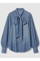 【アルアバイル/allureville】の【WEB・一部店舗別注】デニムボウブラウス 人気、トレンドファッション・服の通販 founy(ファニー) ファッション Fashion レディースファッション Fashion for Women トップス・カットソー Cut & Sew Tops シャツ・ブラウス・オフィスカジュアル Elegant Blouses & Button-Ups ウエスタン Western Style ジャケット Jacket, Outerwear スリーブ Sleeve, Long Sleeve / Short Sleeve ツイード Twill, Twill Weave デニム Denim, Jeans Material ドット Polka Dot, Dot Pattern フェミニン Feminine, Girly マニッシュ Mannish, Boyish リボン Ribbon, Bow ロング Long, Long-Length ヴィンテージ Vintage Style 別注 Limited Edition, Custom Order 新作・新入荷 New Arrivals / New In thumbnail ブルー系|ID: prp329100004888473 ipo3291000000036506221