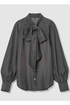 【アルアバイル/allureville】の【WEB・一部店舗別注】デニムボウブラウス 人気、トレンドファッション・服の通販 founy(ファニー) ファッション Fashion レディースファッション Fashion for Women トップス・カットソー Cut & Sew Tops シャツ・ブラウス・オフィスカジュアル Elegant Blouses & Button-Ups ウエスタン Western Style ジャケット Jacket, Outerwear スリーブ Sleeve, Long Sleeve / Short Sleeve ツイード Twill, Twill Weave デニム Denim, Jeans Material ドット Polka Dot, Dot Pattern フェミニン Feminine, Girly マニッシュ Mannish, Boyish リボン Ribbon, Bow ロング Long, Long-Length ヴィンテージ Vintage Style 別注 Limited Edition, Custom Order 新作・新入荷 New Arrivals / New In thumbnail ブラック系|ID: prp329100004888473 ipo3291000000036506222