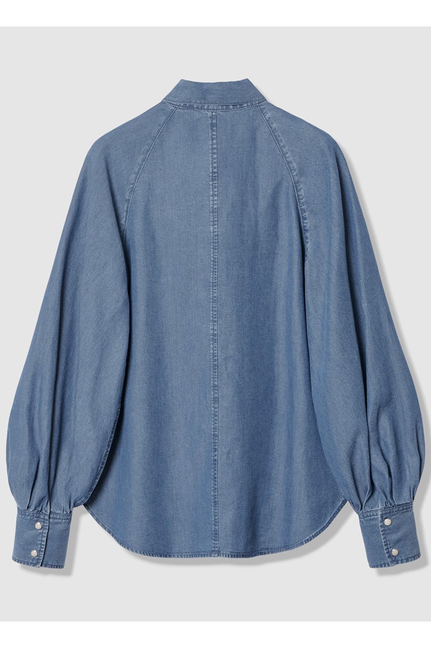 【アルアバイル/allureville】の【WEB・一部店舗別注】デニムボウブラウス 人気、トレンドファッション・服の通販 founy(ファニー) ファッション Fashion レディースファッション Fashion for Women トップス・カットソー Cut & Sew Tops シャツ・ブラウス・オフィスカジュアル Elegant Blouses & Button-Ups ウエスタン Western Style ジャケット Jacket, Outerwear スリーブ Sleeve, Long Sleeve / Short Sleeve ツイード Twill, Twill Weave デニム Denim, Jeans Material ドット Polka Dot, Dot Pattern フェミニン Feminine, Girly マニッシュ Mannish, Boyish リボン Ribbon, Bow ロング Long, Long-Length ヴィンテージ Vintage Style 別注 Limited Edition, Custom Order 新作・新入荷 New Arrivals / New In other-2|ID: prp329100004888473 ipo3291000000036521812