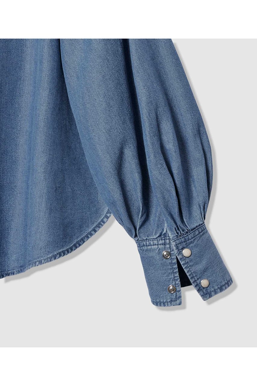 【アルアバイル/allureville】の【WEB・一部店舗別注】デニムボウブラウス 人気、トレンドファッション・服の通販 founy(ファニー) ファッション Fashion レディースファッション Fashion for Women トップス・カットソー Cut & Sew Tops シャツ・ブラウス・オフィスカジュアル Elegant Blouses & Button-Ups ウエスタン Western Style ジャケット Jacket, Outerwear スリーブ Sleeve, Long Sleeve / Short Sleeve ツイード Twill, Twill Weave デニム Denim, Jeans Material ドット Polka Dot, Dot Pattern フェミニン Feminine, Girly マニッシュ Mannish, Boyish リボン Ribbon, Bow ロング Long, Long-Length ヴィンテージ Vintage Style 別注 Limited Edition, Custom Order 新作・新入荷 New Arrivals / New In other-6|ID: prp329100004888473 ipo3291000000036521817