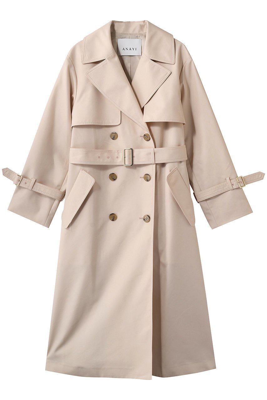 【アナイ/ANAYI】のハッスイツイルトレンチコート インテリア・キッズ・メンズ・レディースファッション・服の通販 founy(ファニー) 　ファッション　Fashion　レディースファッション　Fashion for Women　アウター　Coat / Outerwear Collection　コート・ロングコート・ピーコート　Long Coats, Peacoats & More　トレンチコート / 春秋の定番アウター　Trench Coats　ツイル　Twist, Twisted Detail　ロング　Long, Long-Length　ピンク|ID: prp329100004888485 ipo3291000000036506322