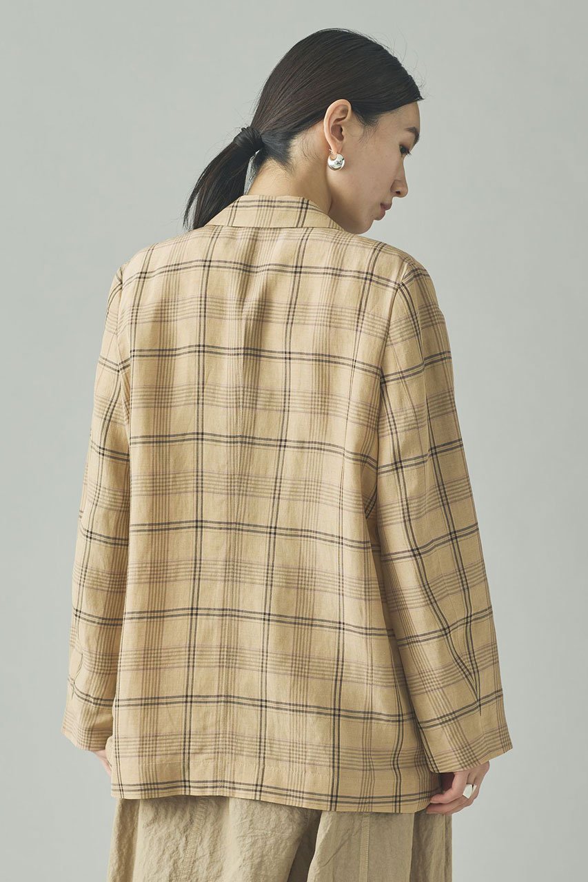 【カレンソロジー/Curensology】の〈C.S.G〉リネンチェックジャケット 大人の最旬トレンドファッション＆コーディネート founy(ファウニー) 　ファッション　Fashion　レディースファッション　Fashion for Women　アウター　Coat / Outerwear Collection　レディースジャケット・軽アウター　Jackets　イタリア　Italy　ジャケット　Jacket, Outerwear　ダブル　Double, Double-Breasted　チェック　Check, Plaid, Tartan　リネン　Linen, Linen Fabric　other-4|ID: prp329100004888489 ipo3291000000036700216